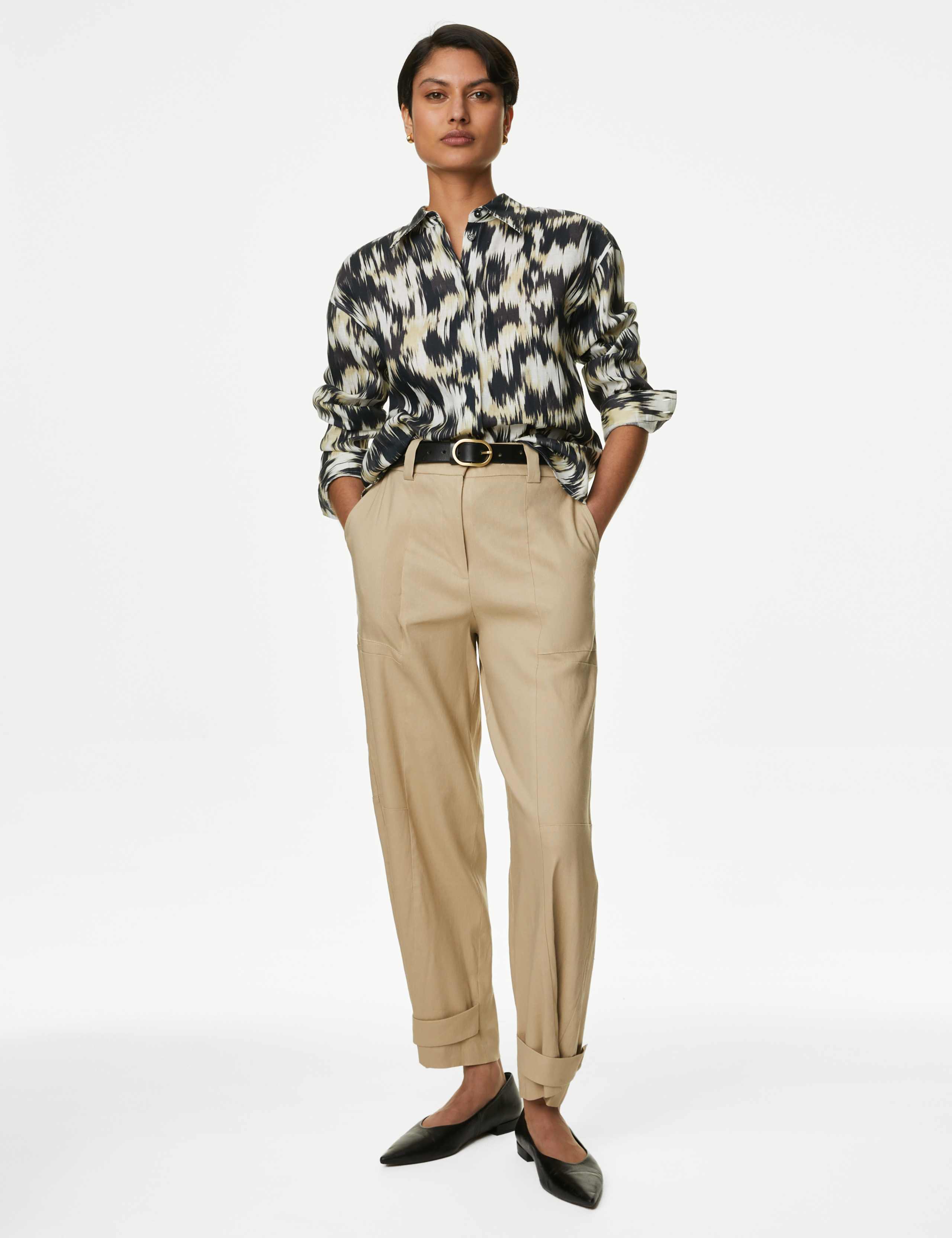 Pure Irish Linen Printed Collared Shirt 3 of 6