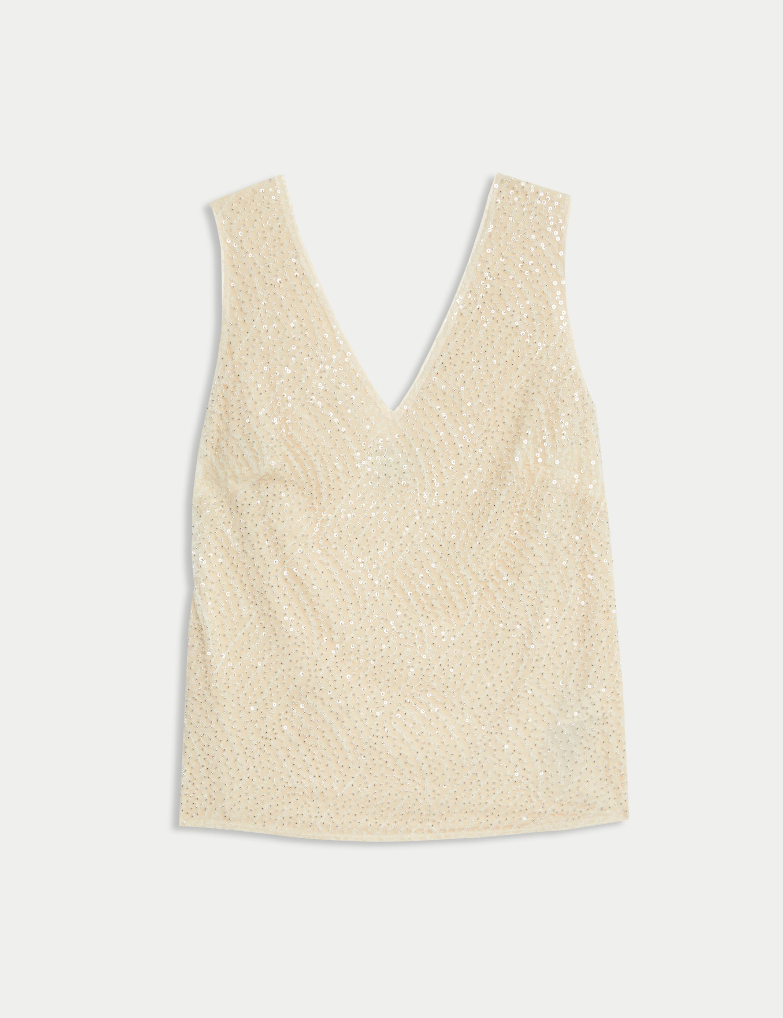 Sequin Beaded Cami Top 2 of 8