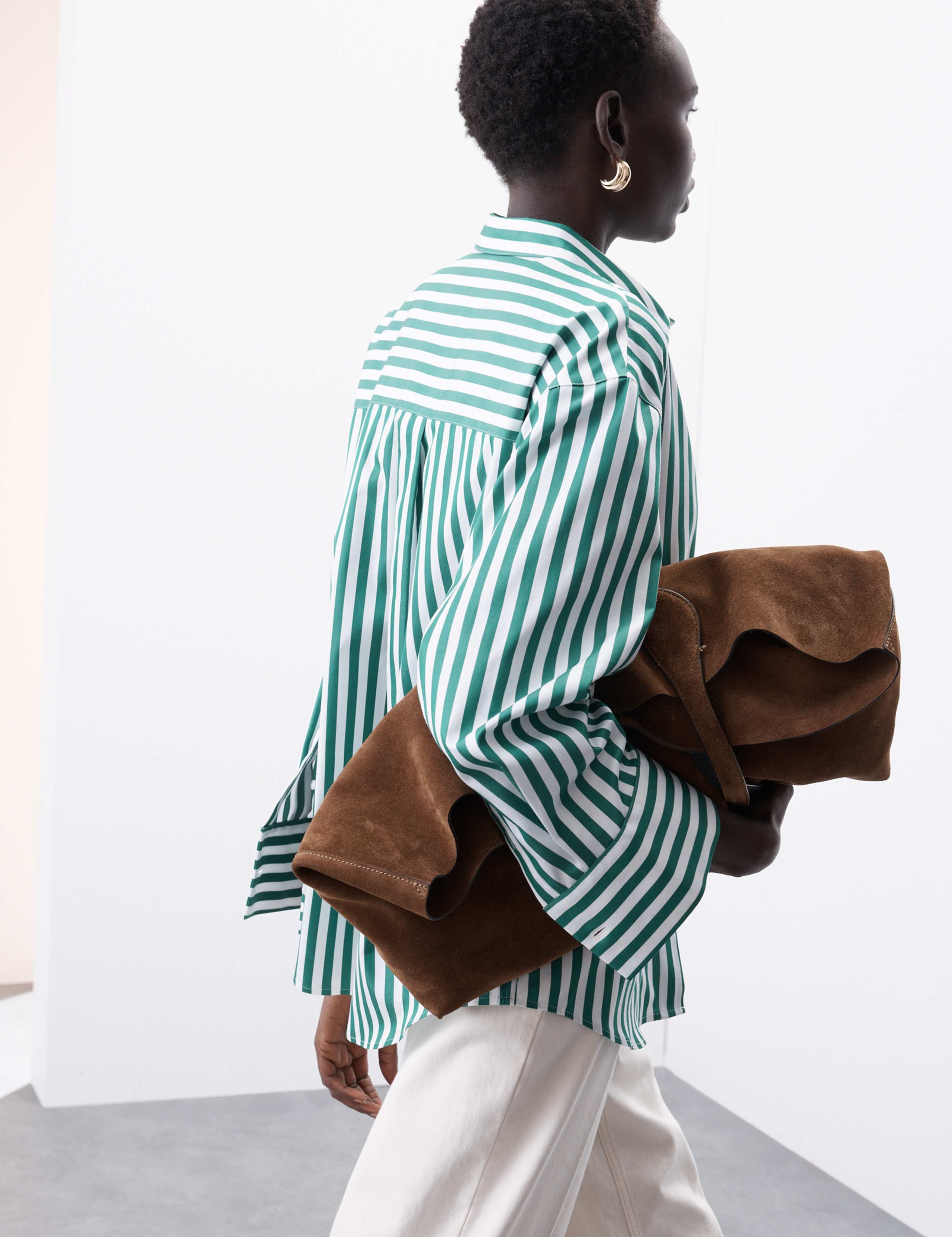 Pure Cotton Striped Collared Relaxed Shirt 1 of 7
