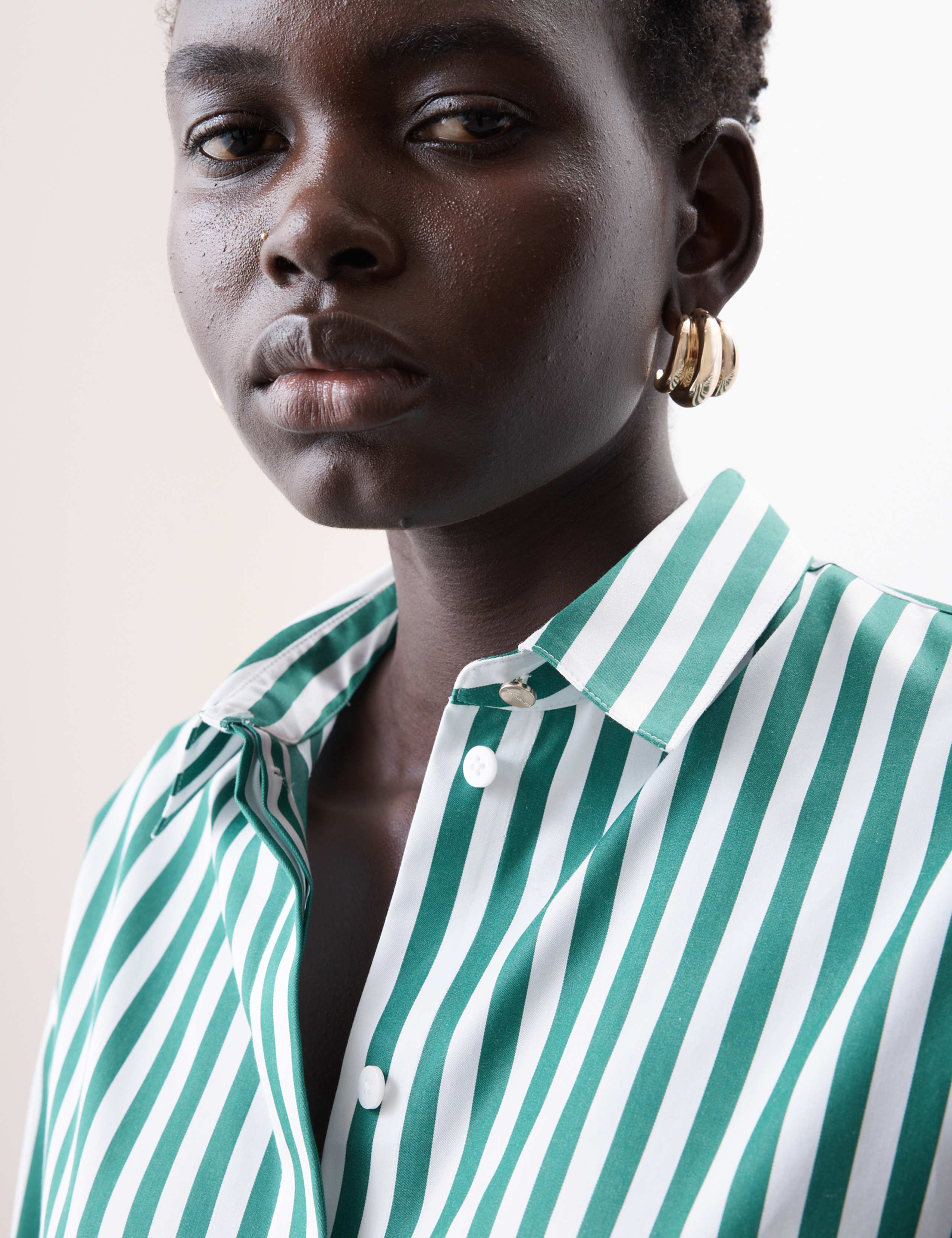 Pure Cotton Striped Collared Relaxed Shirt 3 of 7