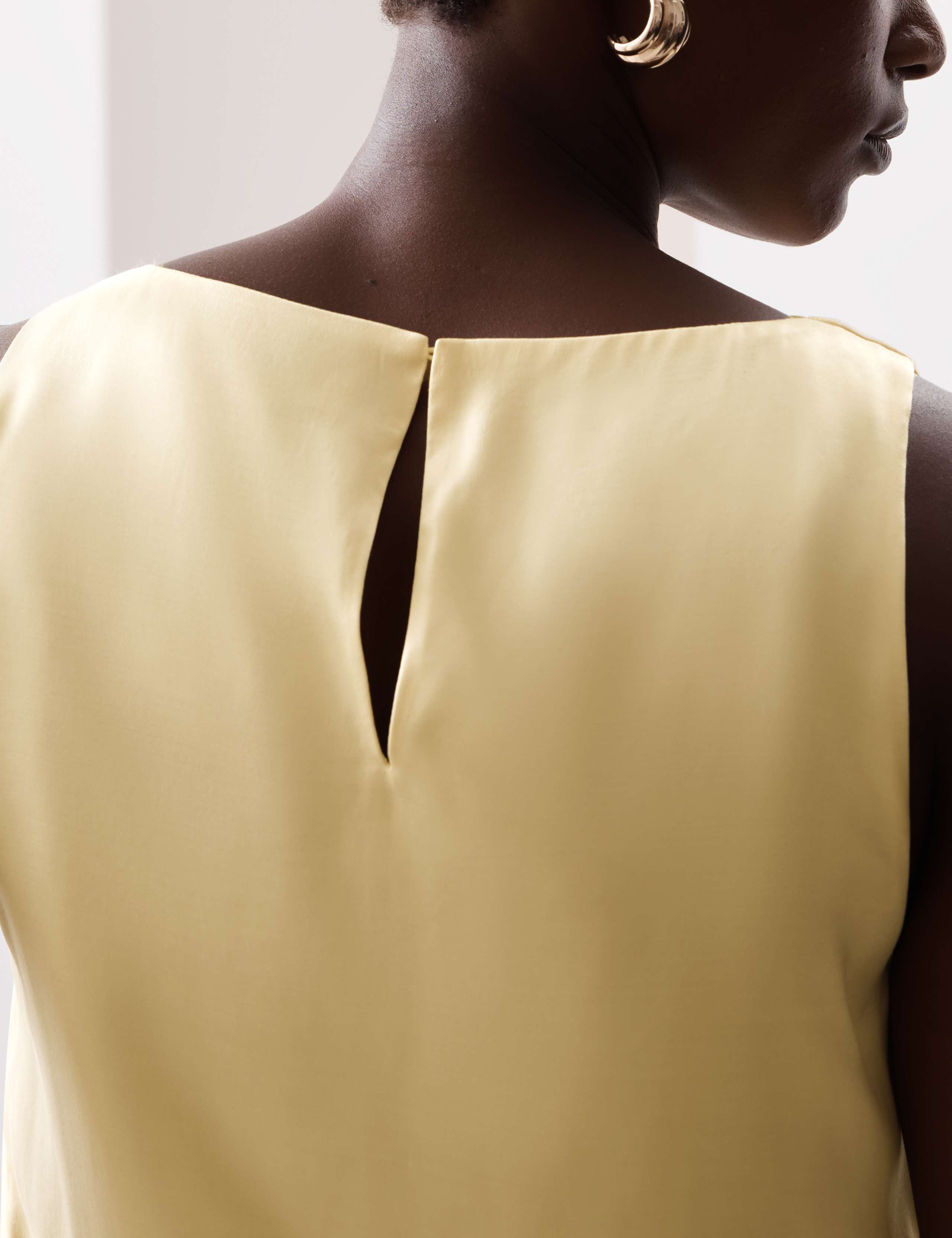 Cupro Rich Cowl Neck Asymmetric Draped Top 3 of 6