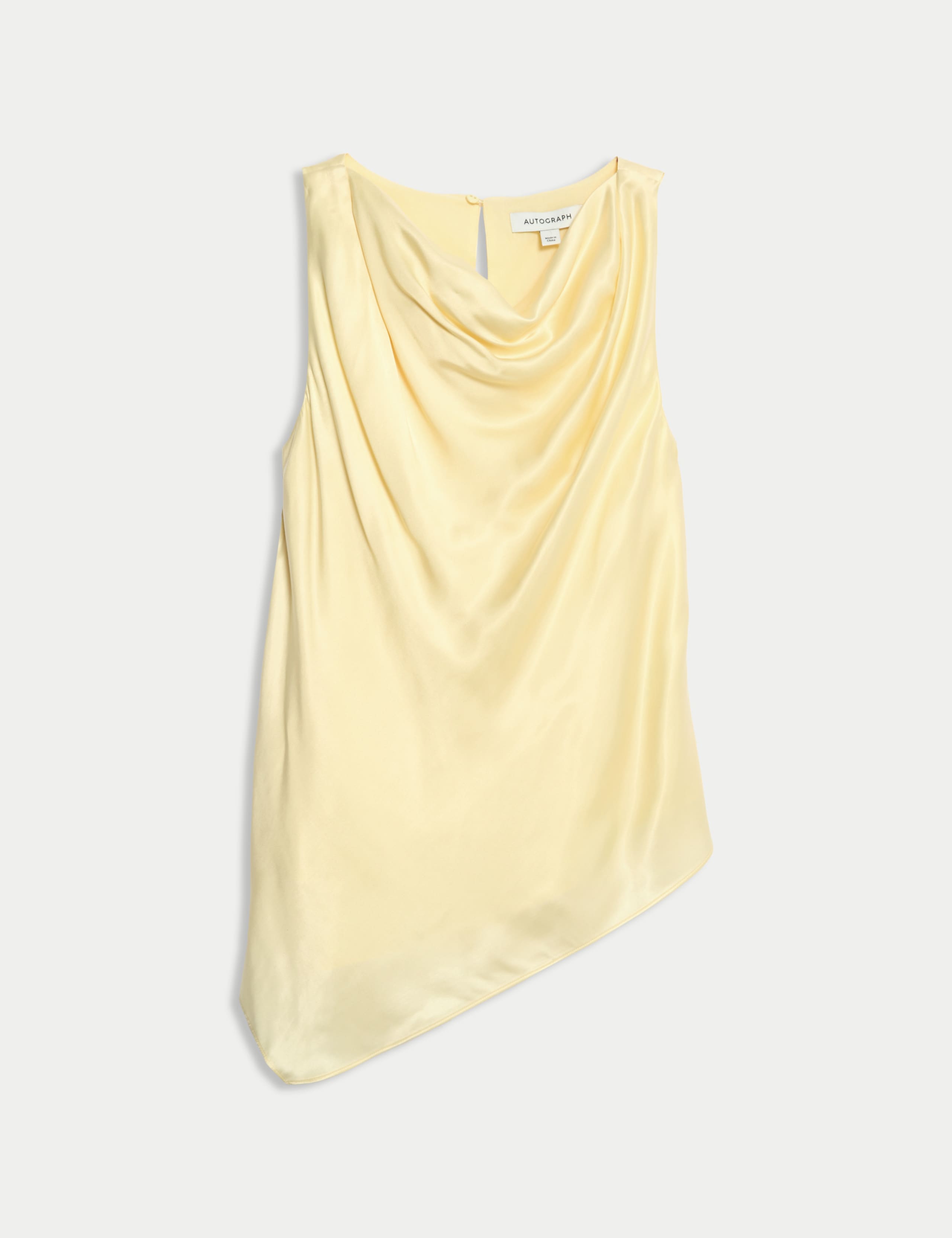 Cupro Rich Cowl Neck Asymmetric Draped Top 2 of 6