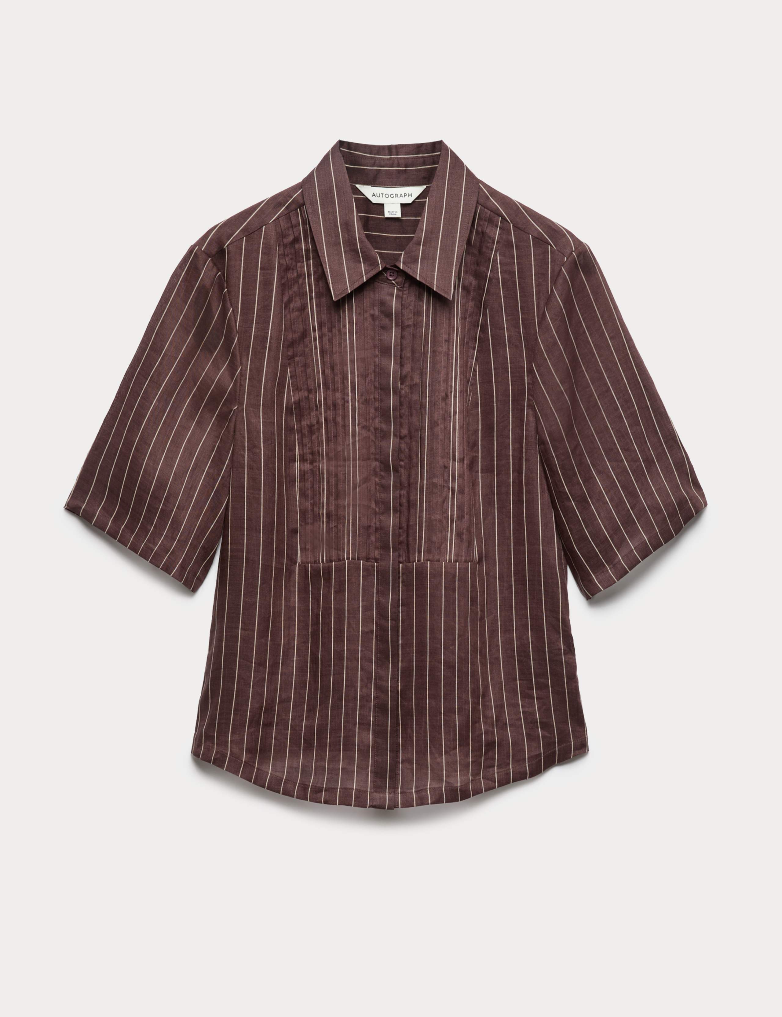 Pure Ramie Striped Pintuck Shirt 2 of 6