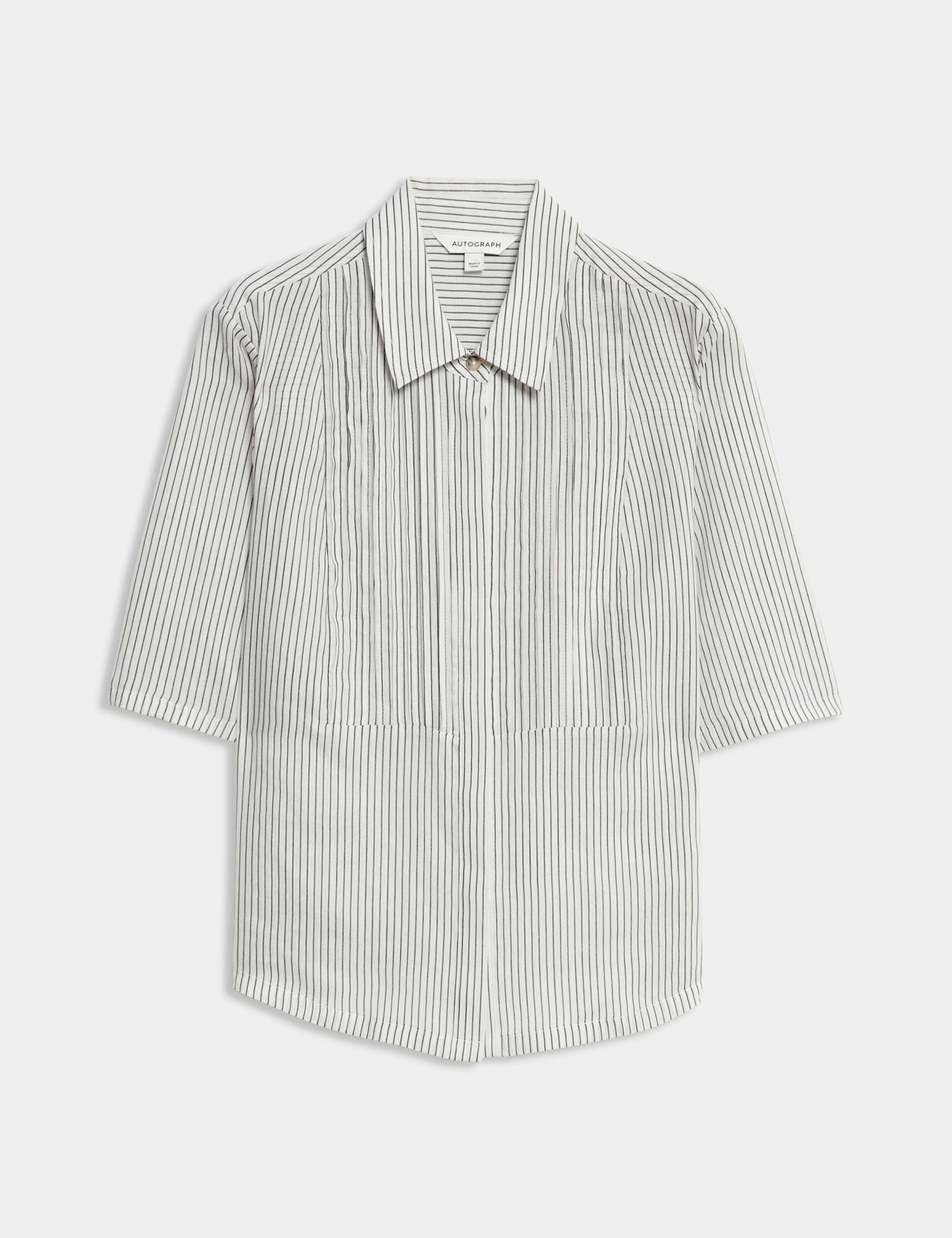 Pure Ramie Striped Pintuck Shirt 2 of 6
