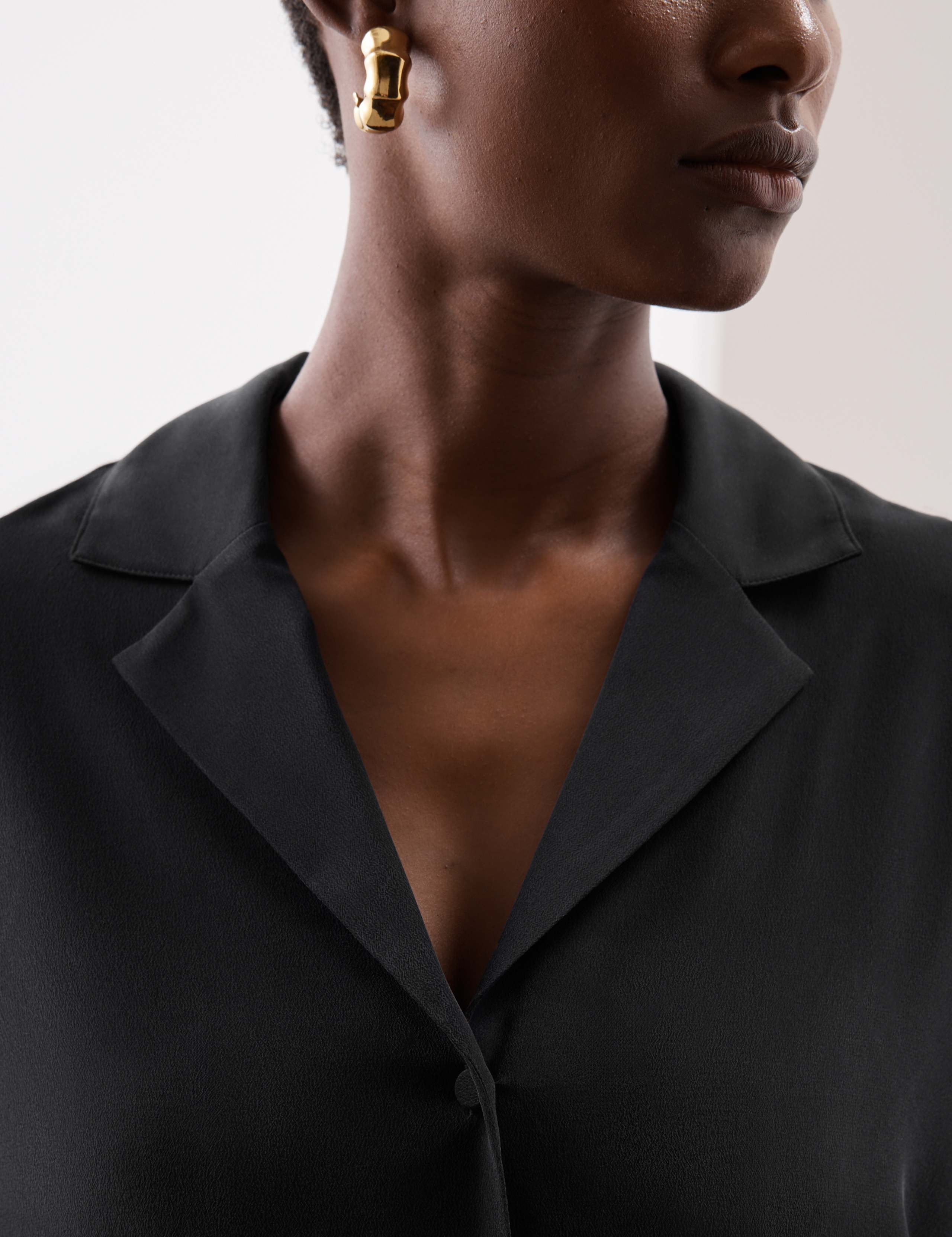 Pure Silk Collared Button Through Blouse 4 of 6