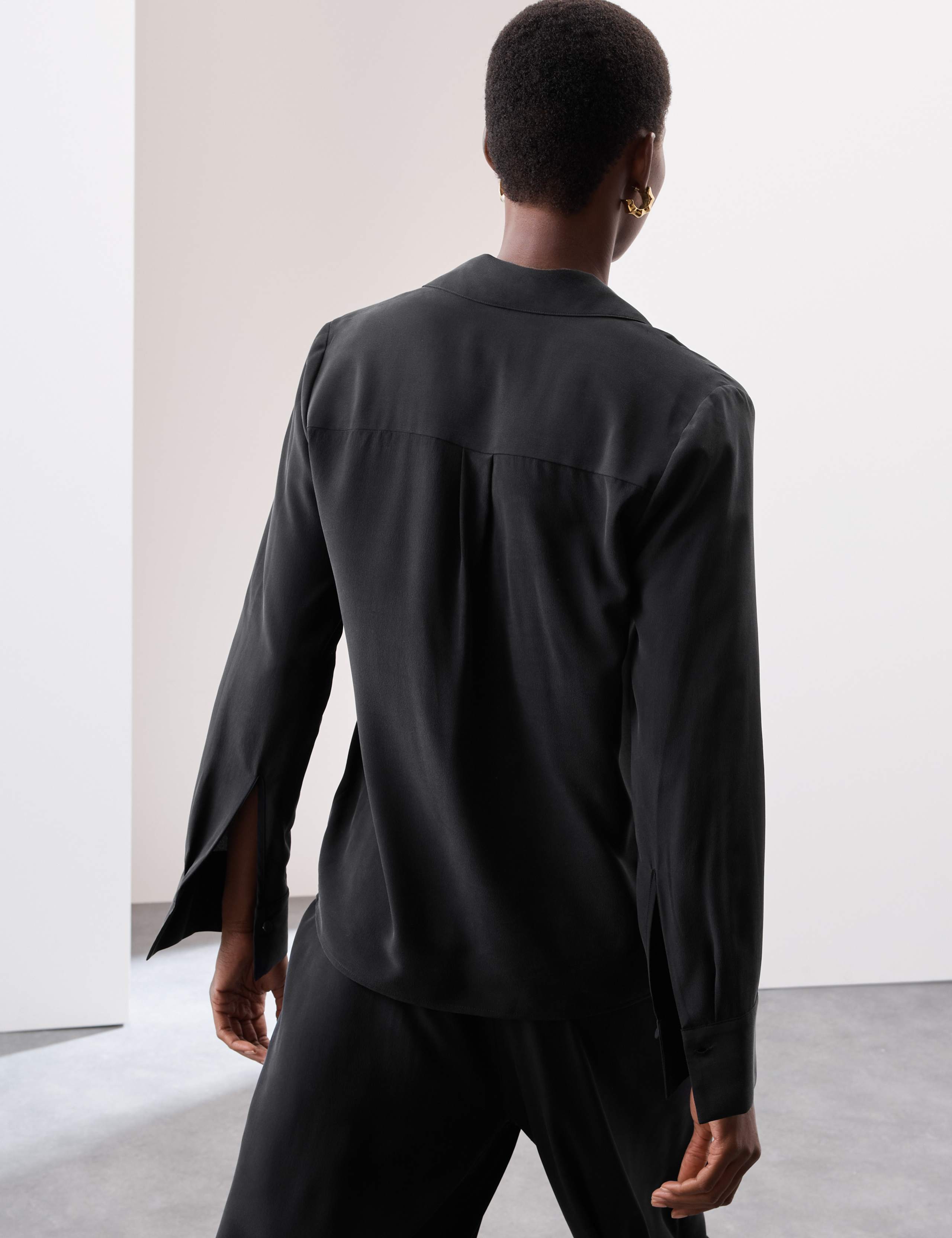 Pure Silk Collared Button Through Blouse 5 of 6