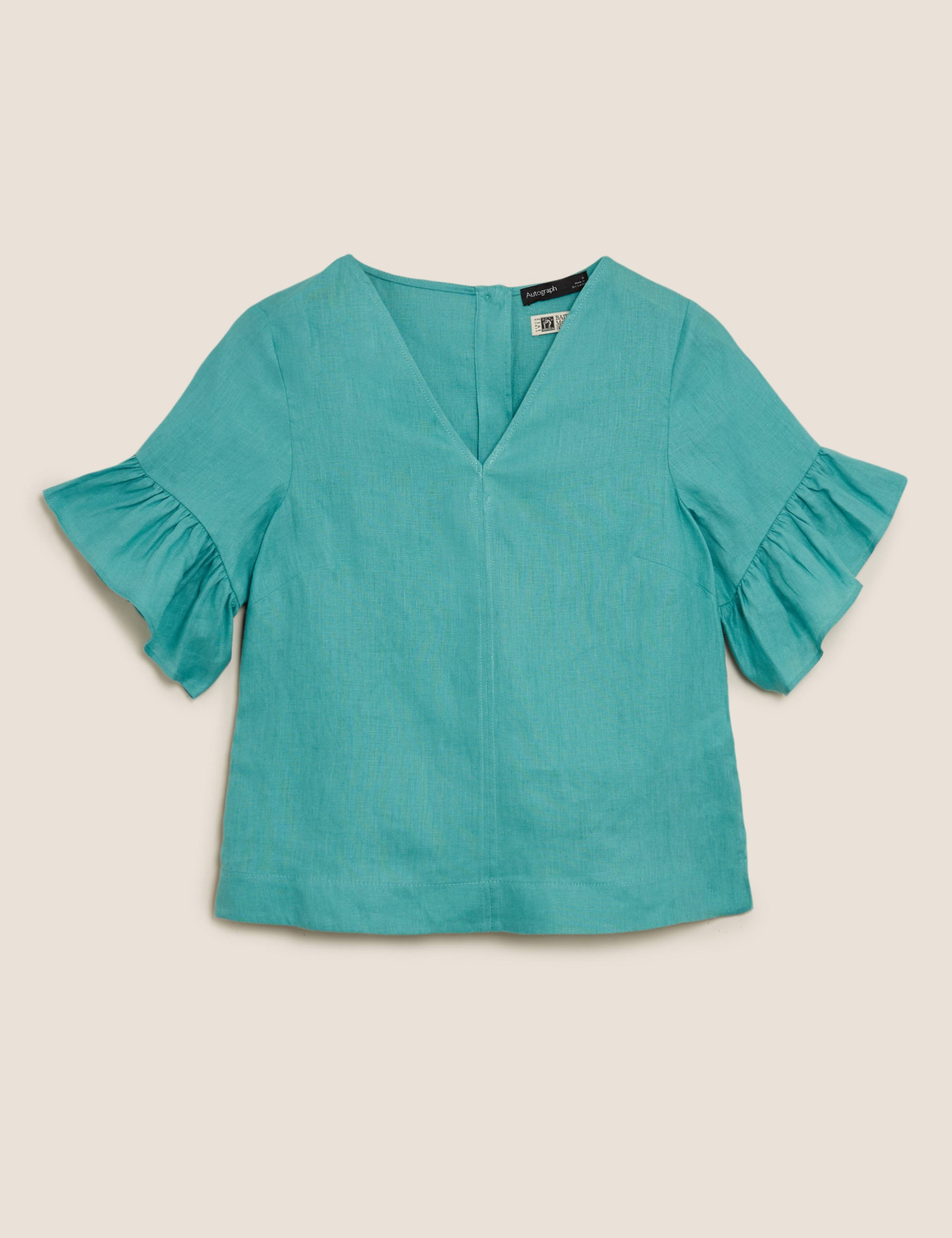 Pure Irish Linen Short Sleeve Top 1 of 3