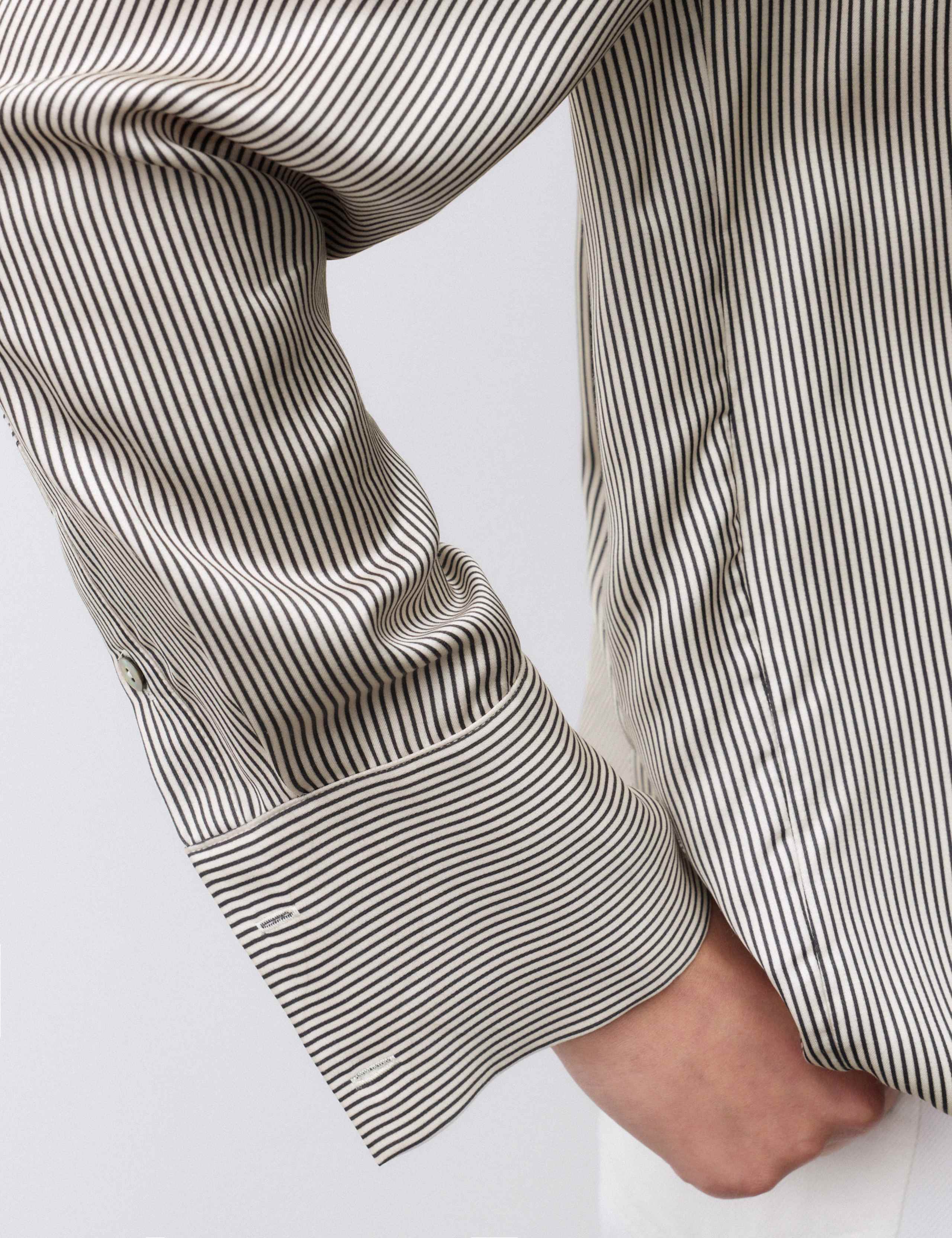 Modal Blend Satin Striped Shirt 7 of 8
