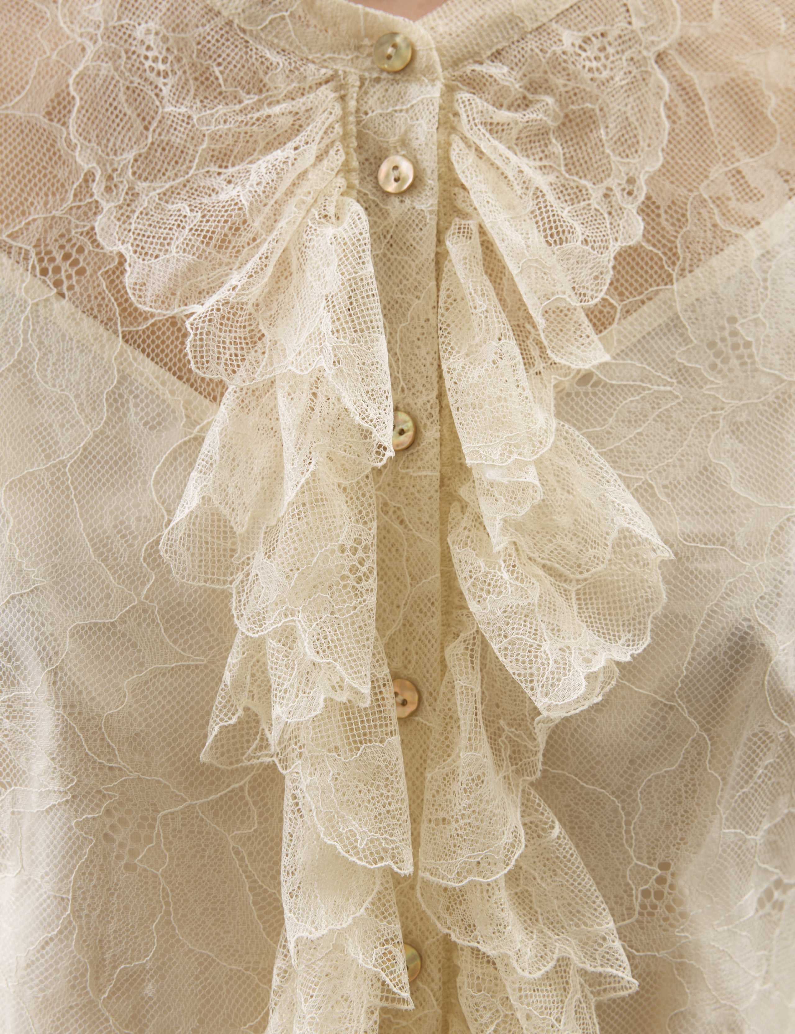 Lace Ruffle Front Blouse 6 of 6