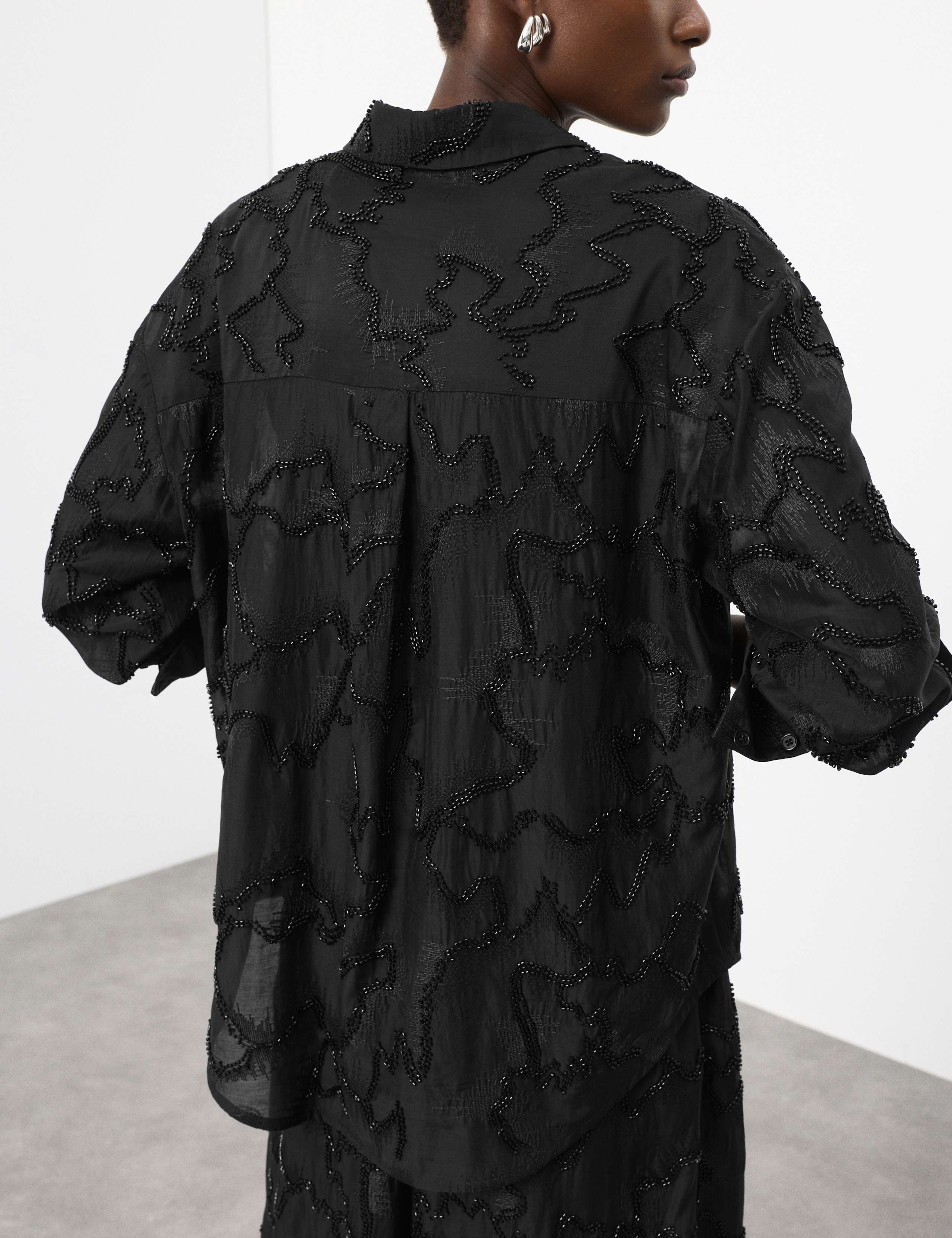 Lyocell Rich Beaded Collared Shirt 4 of 6