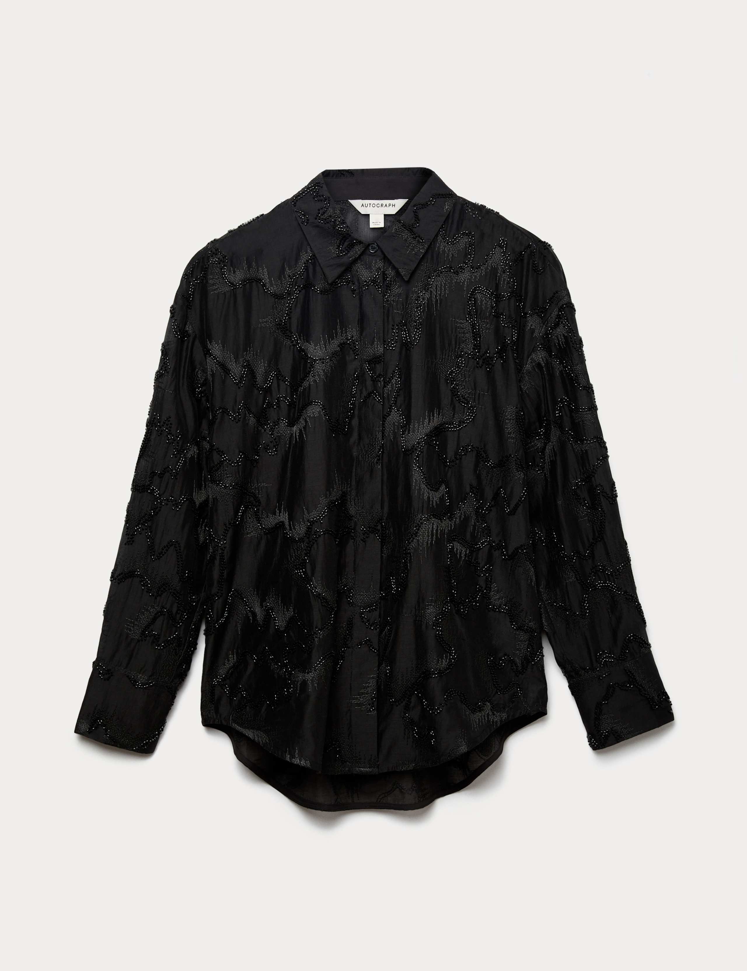 Lyocell Rich Beaded Collared Shirt 2 of 6