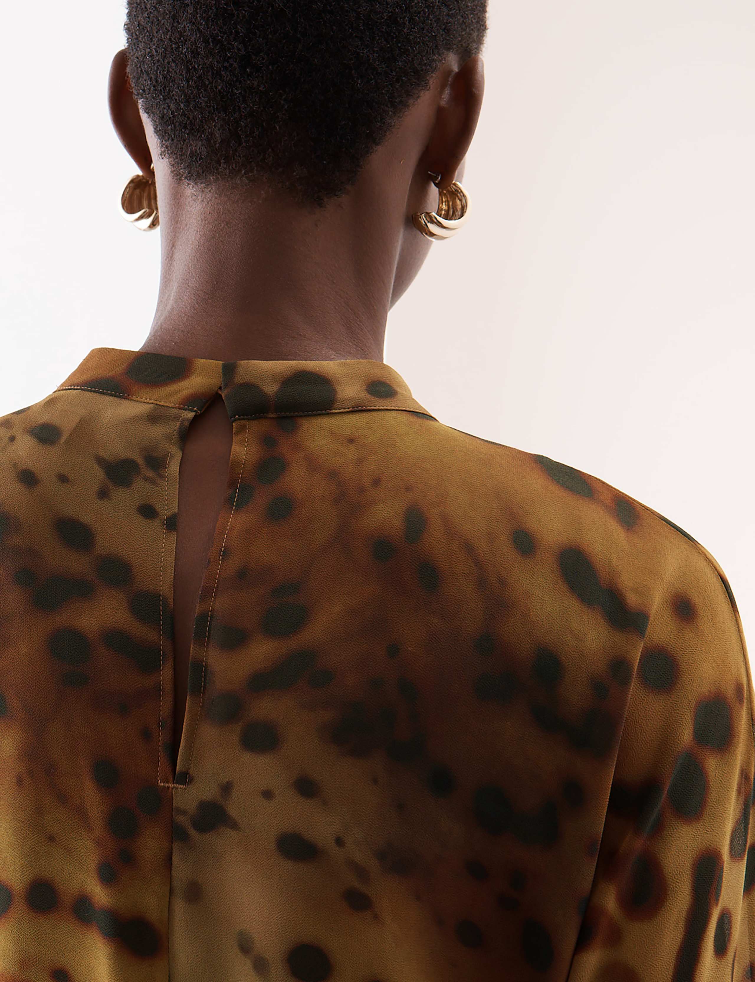 Animal Print Draped Blouse 6 of 7