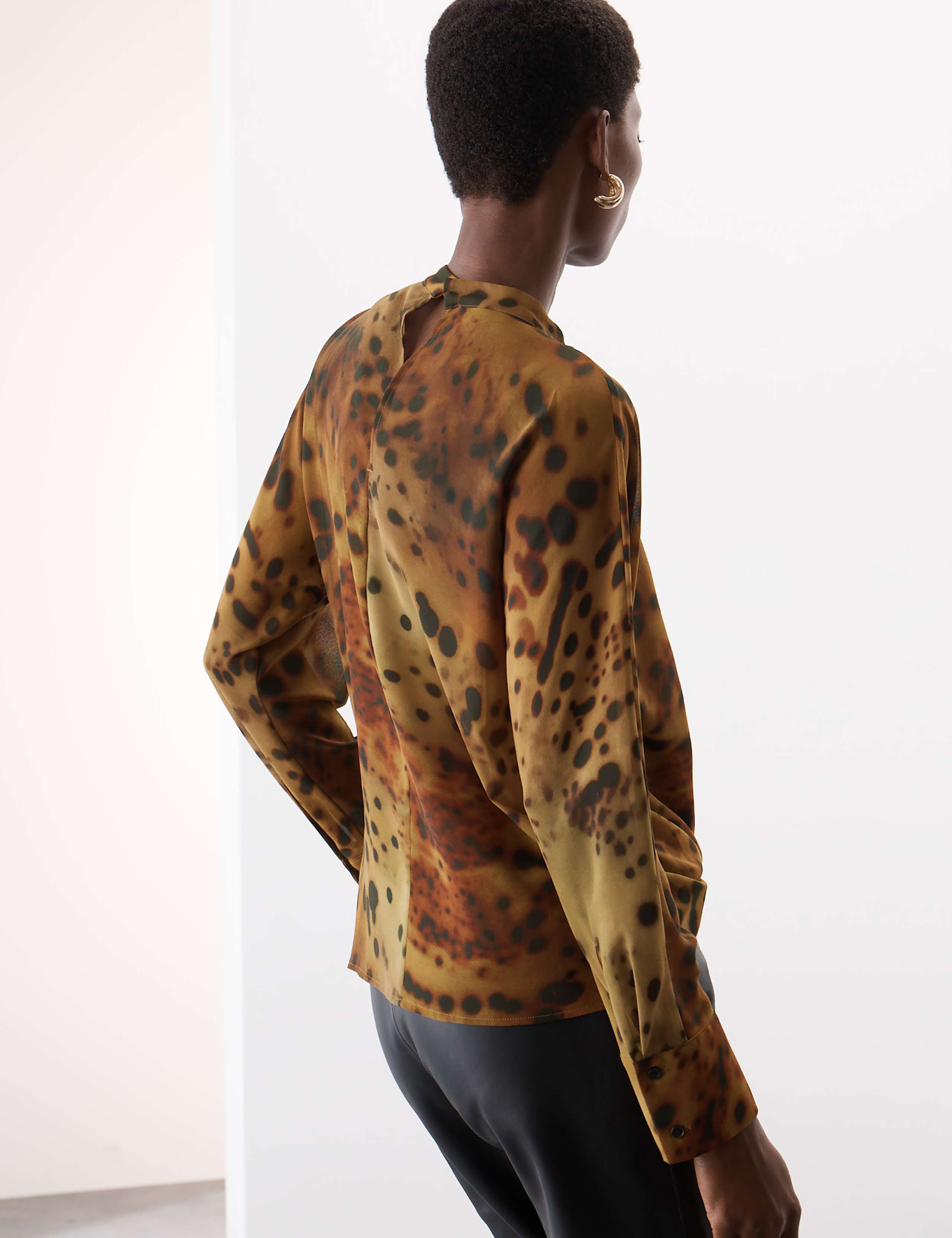 Animal Print Draped Blouse 7 of 7