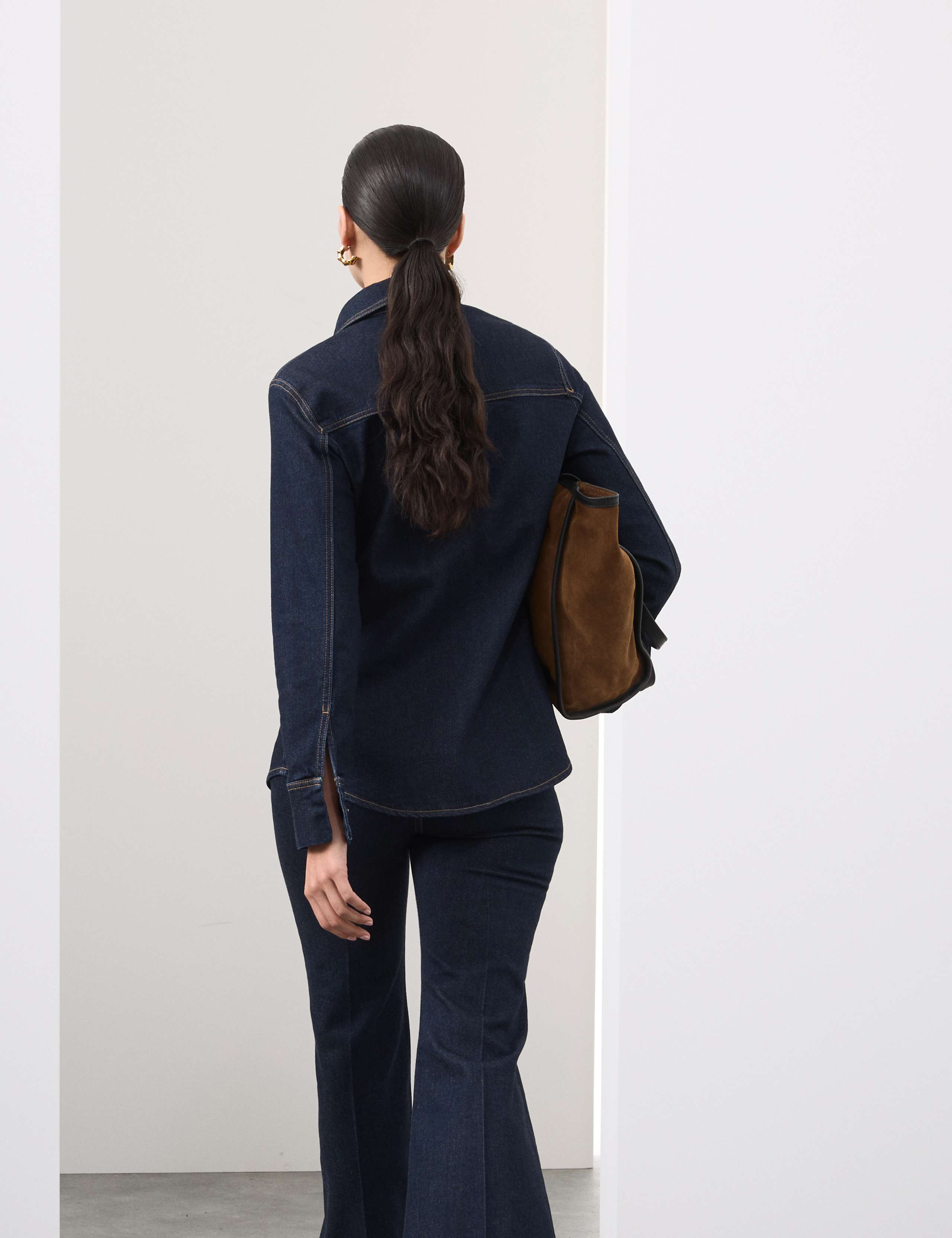 Cotton Rich Denim Fitted Shirt 6 of 7