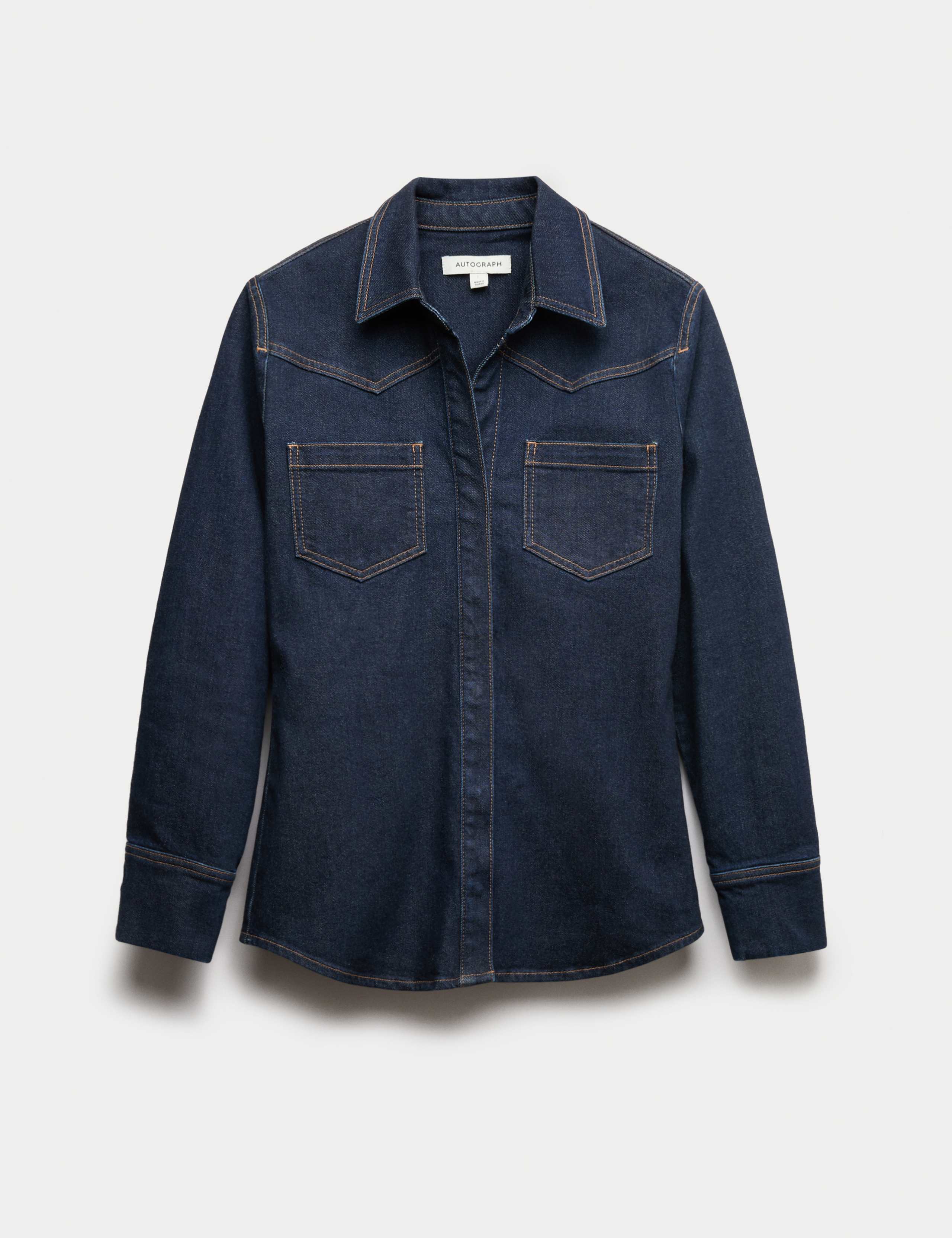 Cotton Rich Denim Fitted Shirt 2 of 7