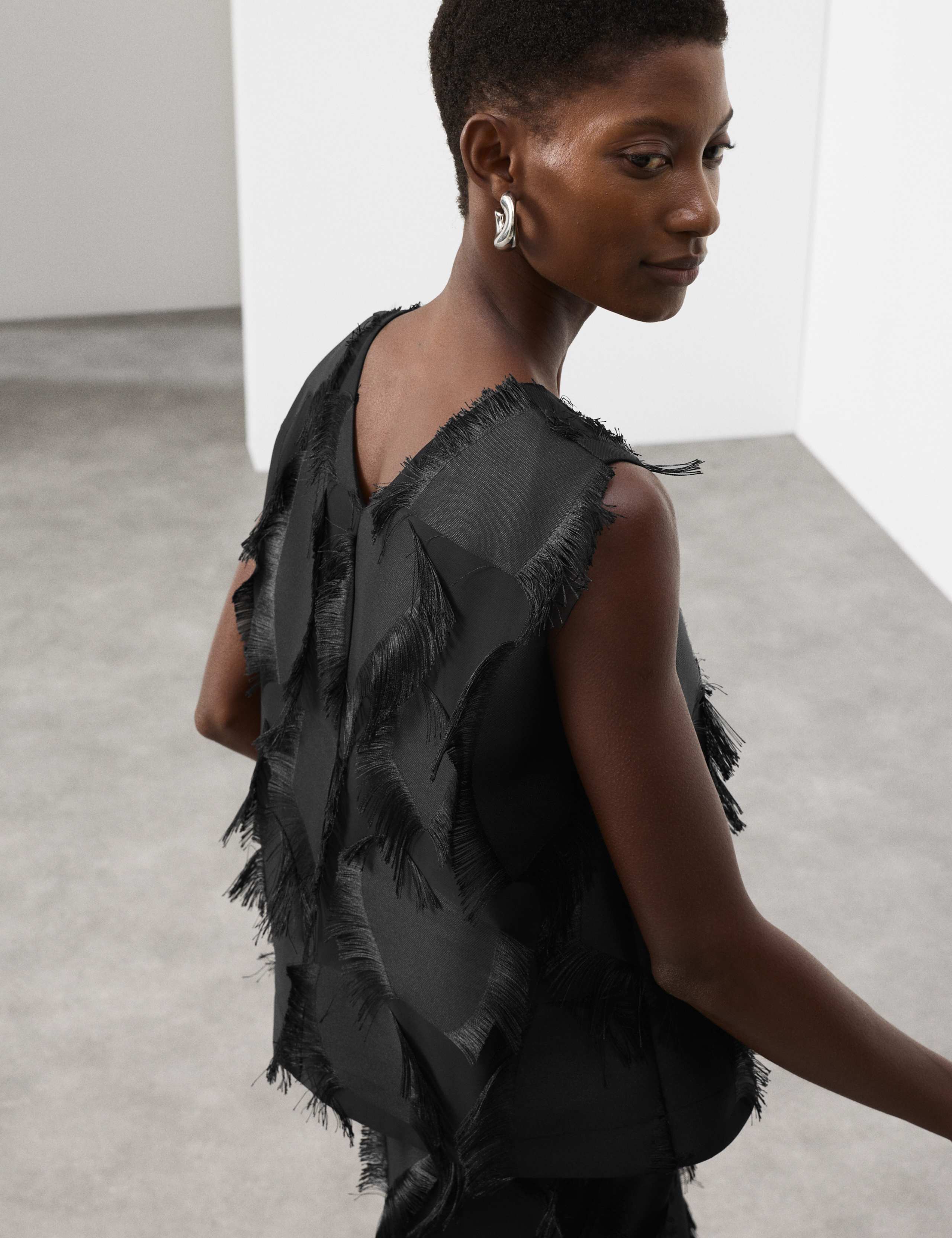 Relaxed Fringe Twist Back Detail Top 7 of 7