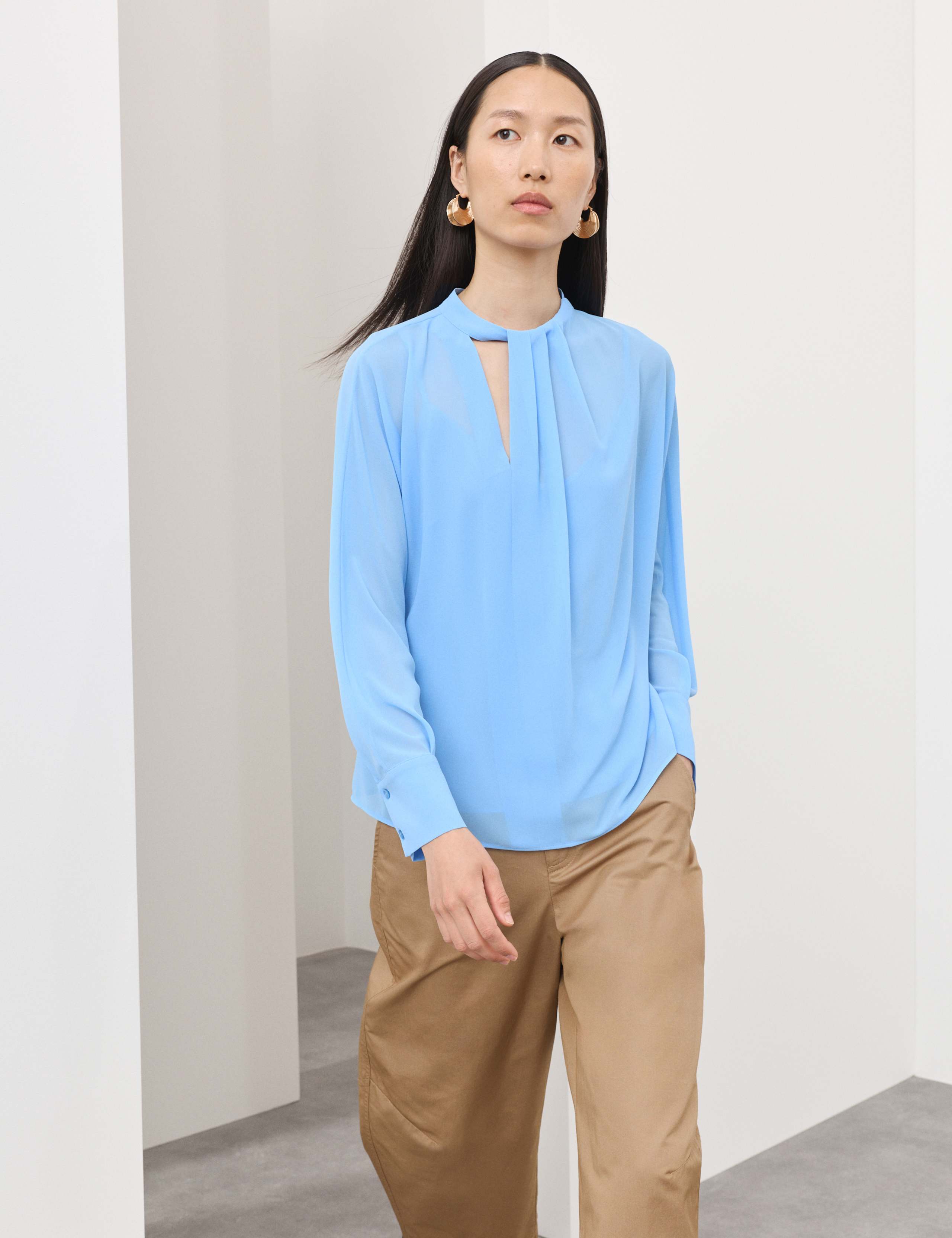 Chiffon Cutwork Detail Blouse 3 of 6