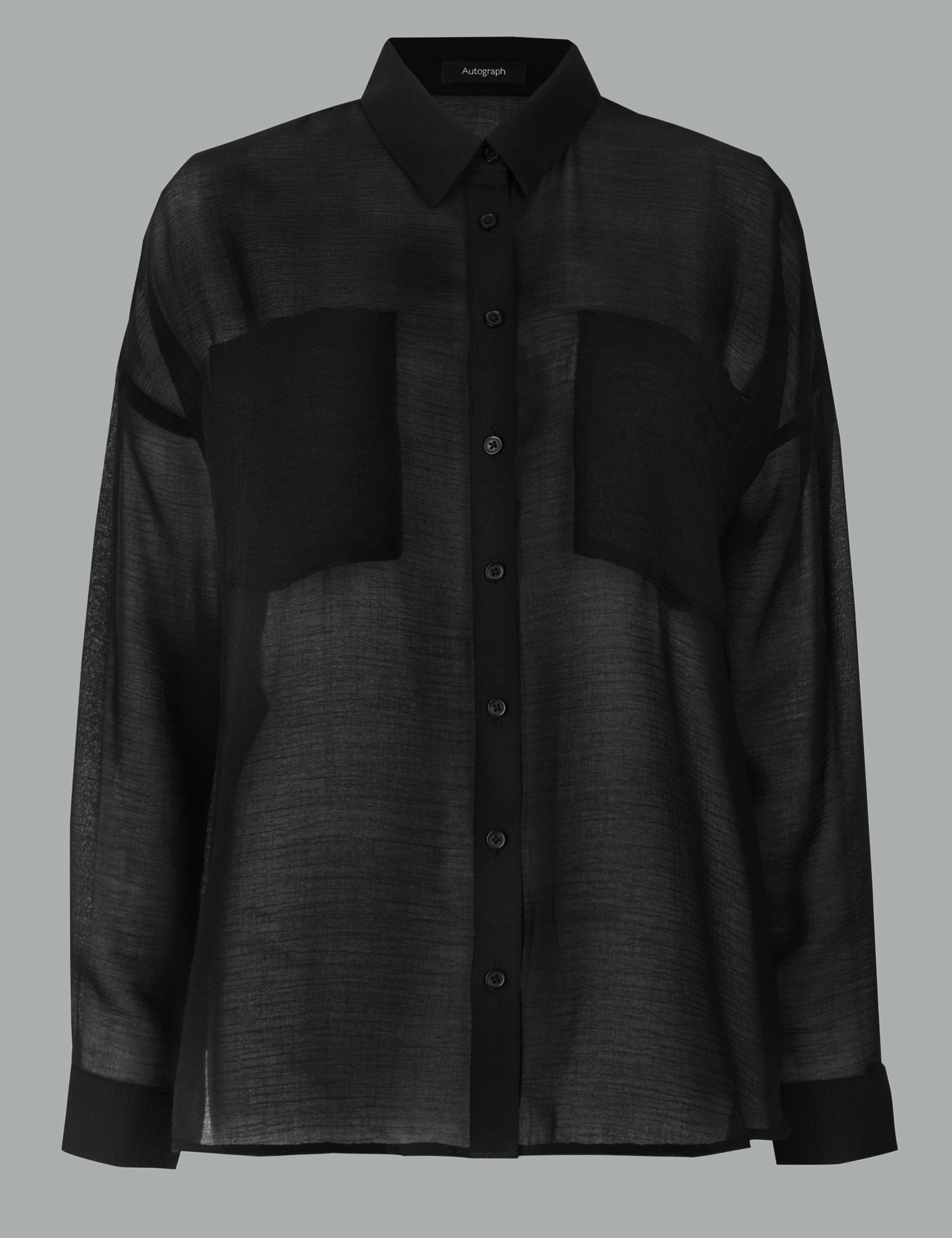 Sheer Oversized Button Detailed Shirt 2 of 4