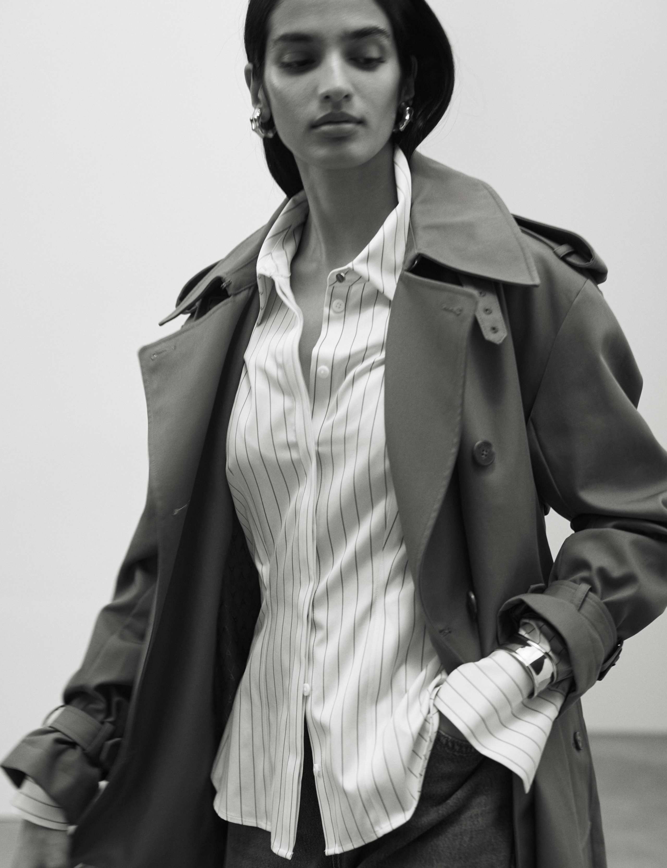 Pure Cotton Striped Fitted Waisted Shirt 5 of 7