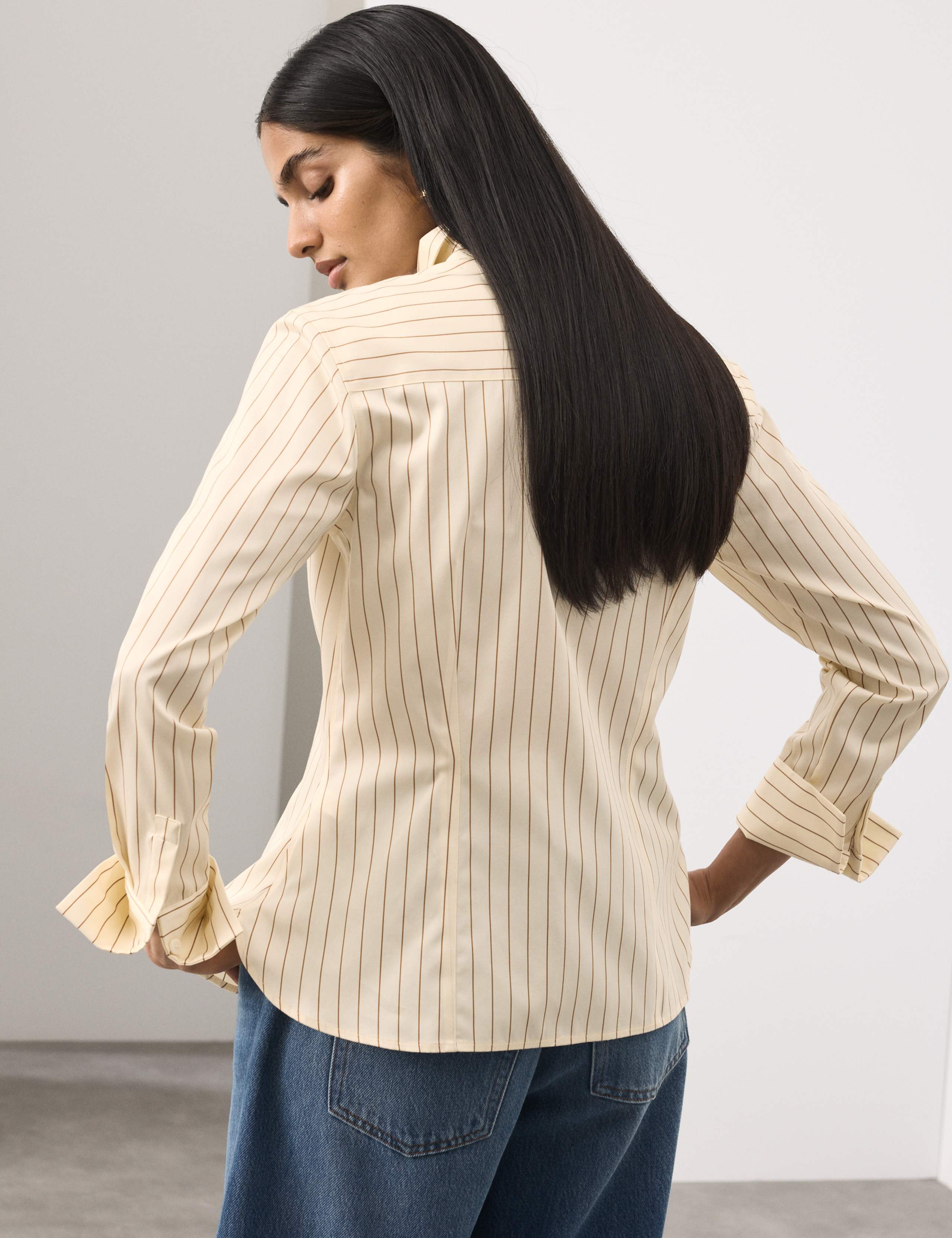 Pure Cotton Striped Fitted Waisted Shirt 6 of 7