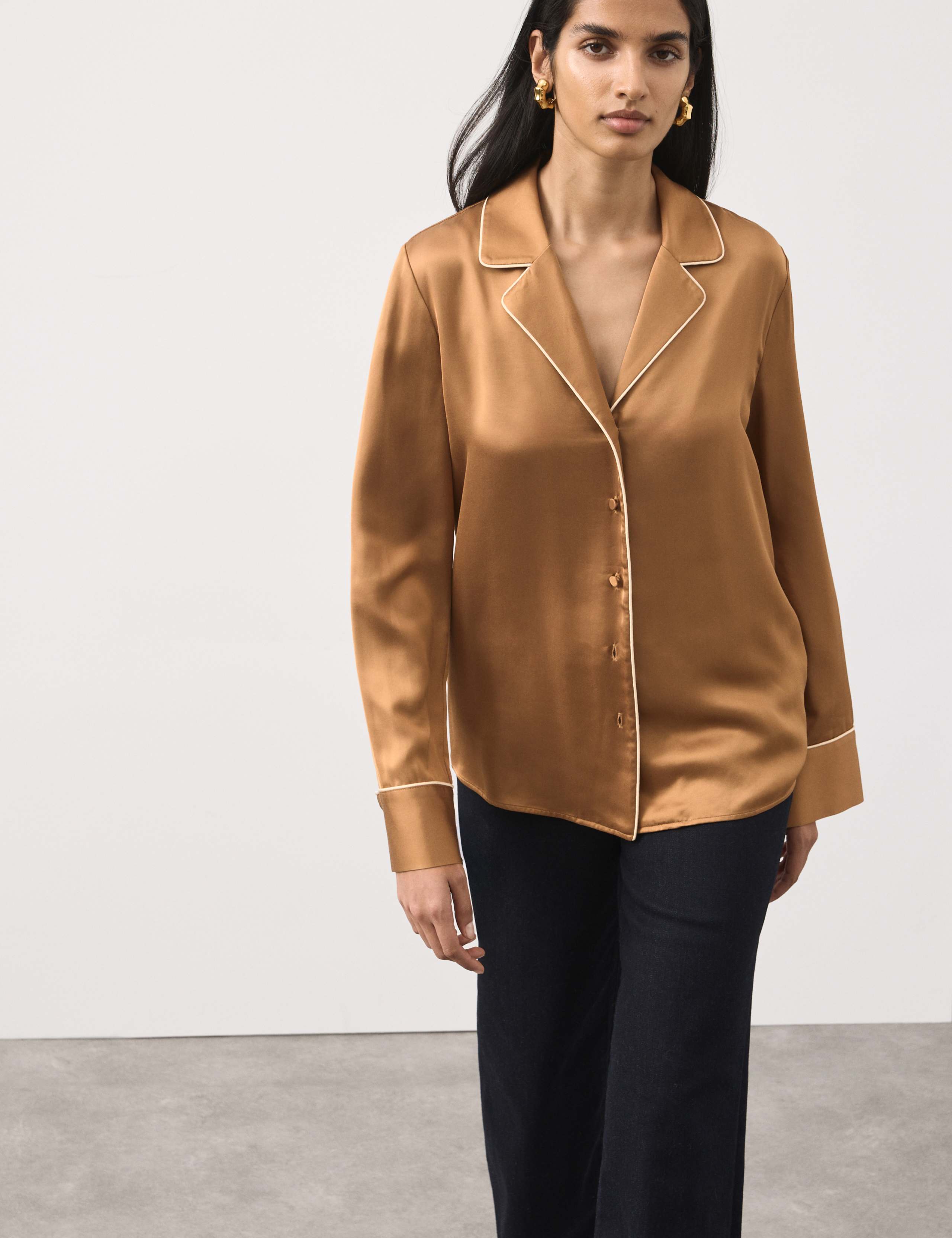 Modal Blend Revere Collared Shirt 6 of 7