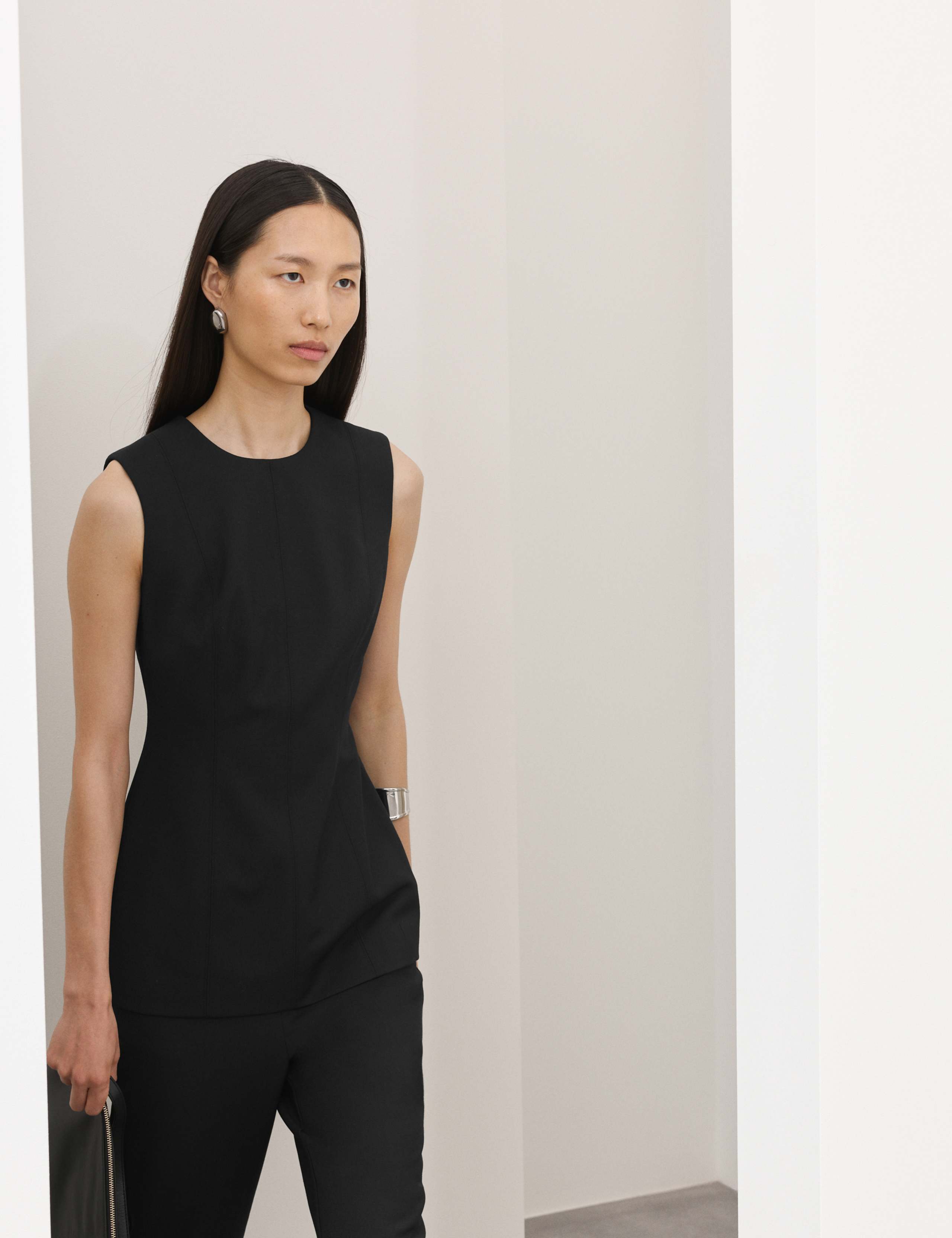 Wool Blend Crew Neck Waisted Top 6 of 6