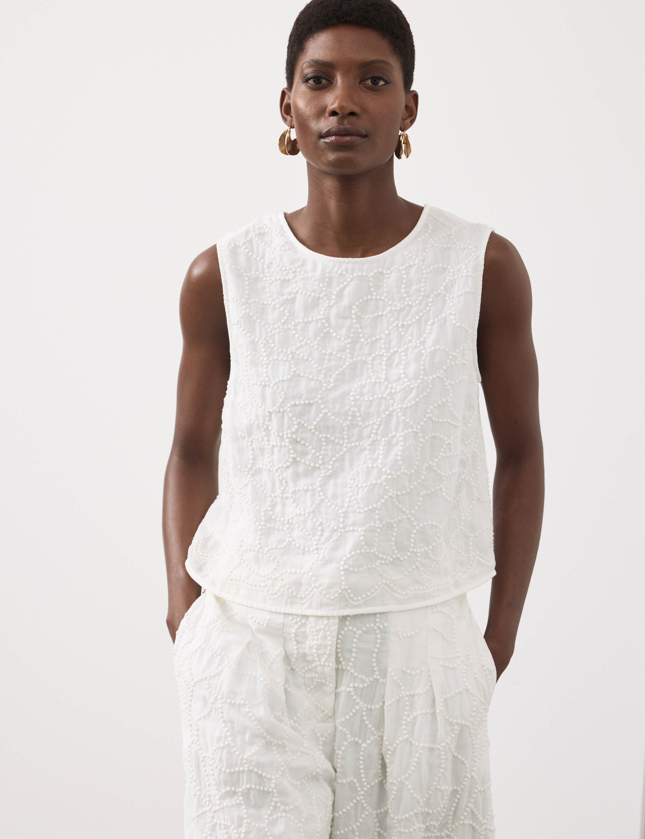 Viscose Rich Embroidered Shell Top 8 of 8