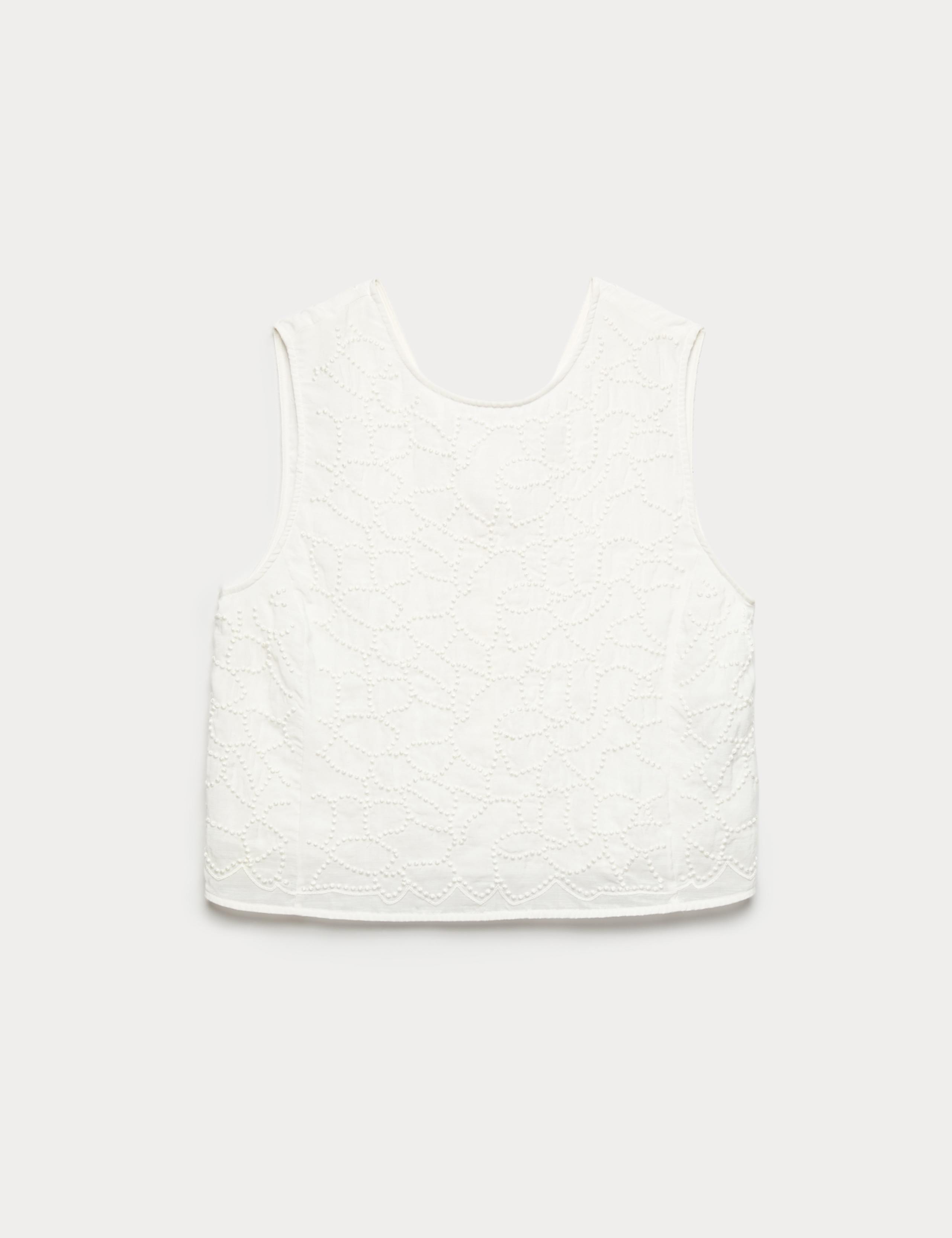 Viscose Rich Embroidered Shell Top 2 of 7