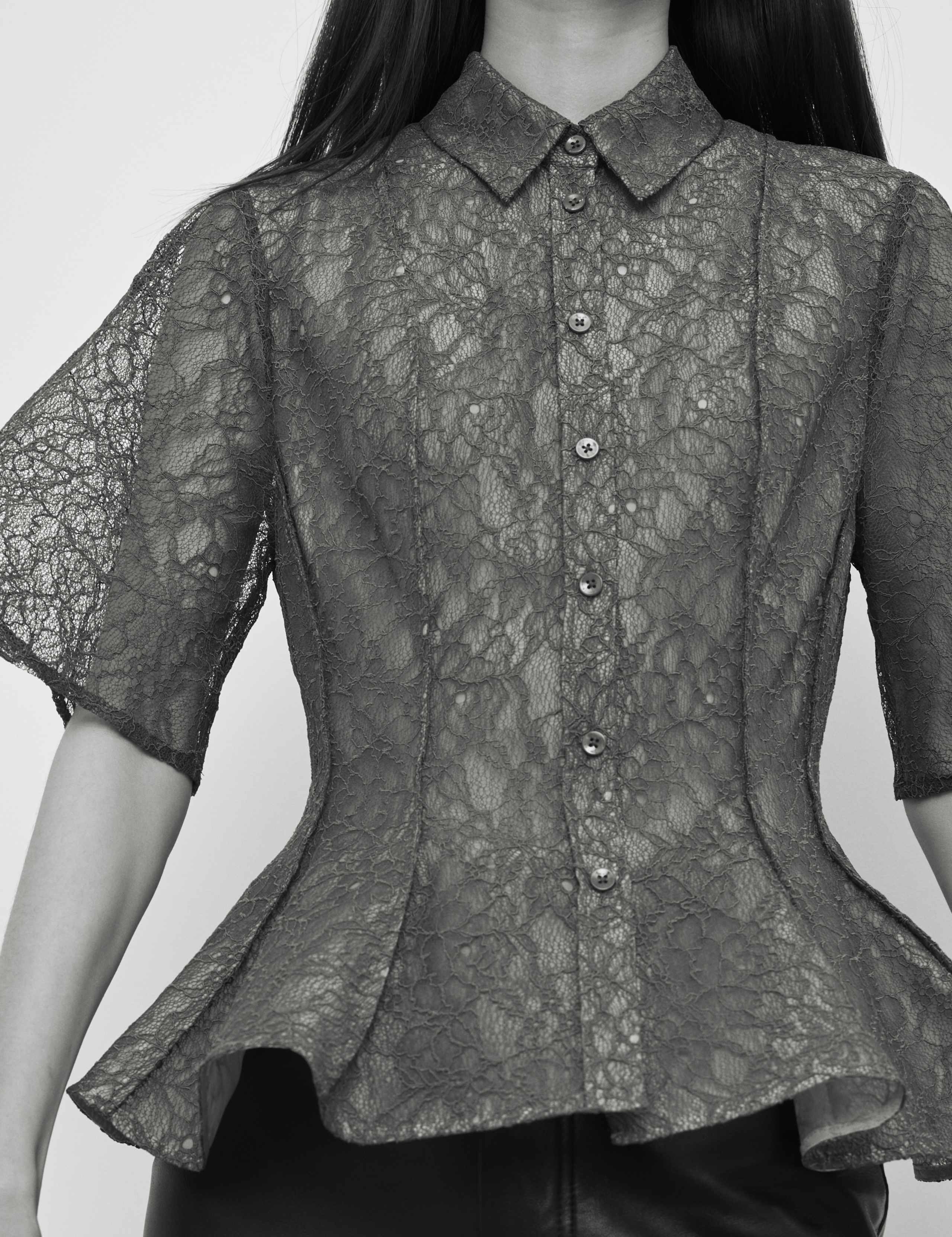 Lace Collared Waisted Shirt 6 of 6