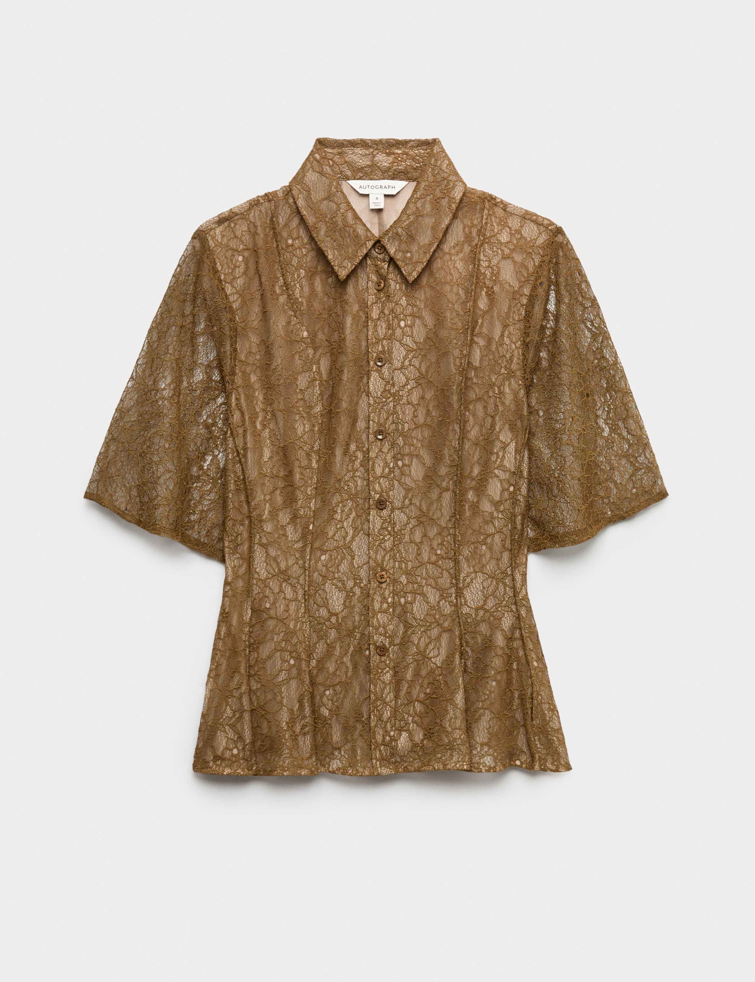 Lace Collared Waisted Shirt 2 of 6