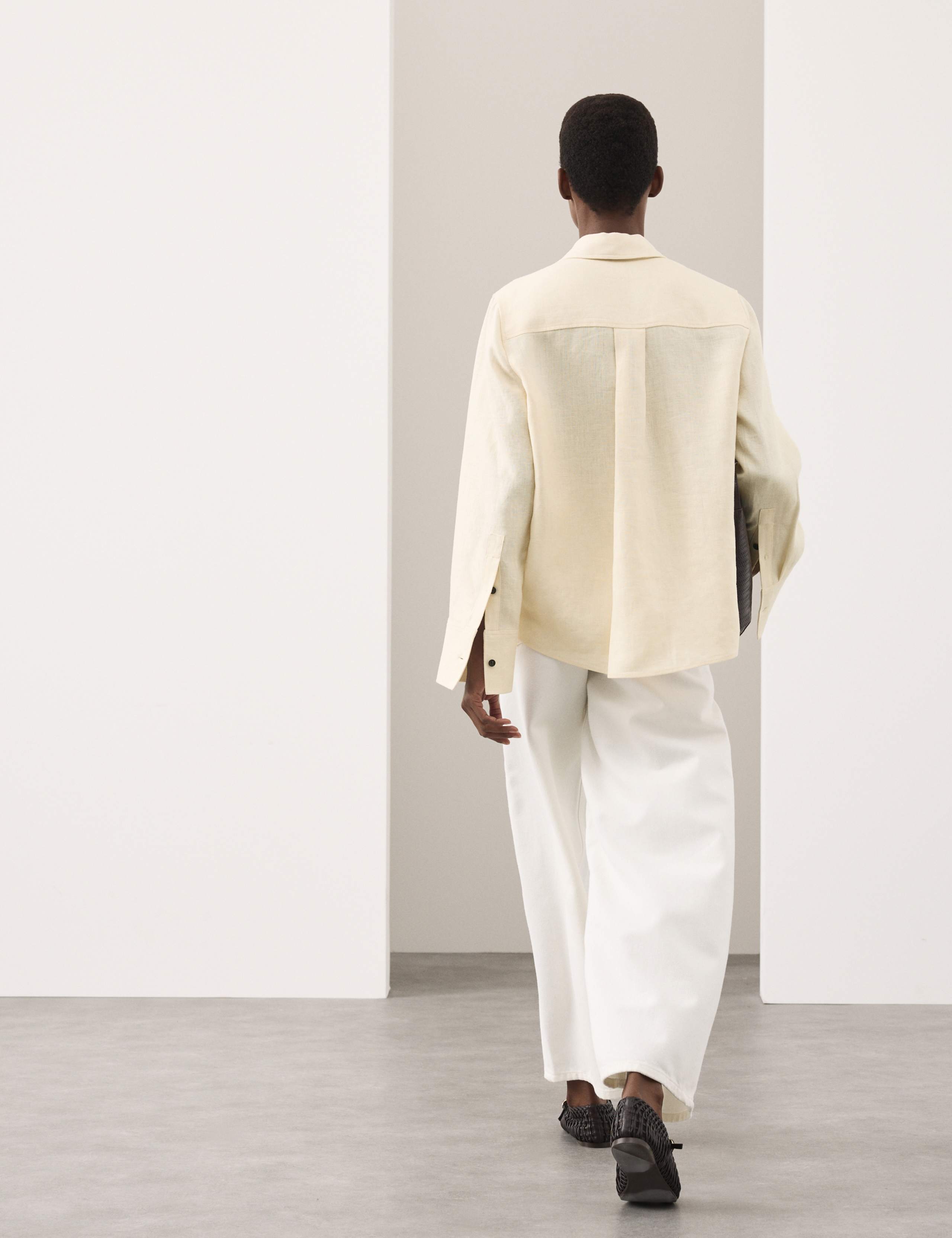 Pure Linen Contrast Button Shirt 5 of 7