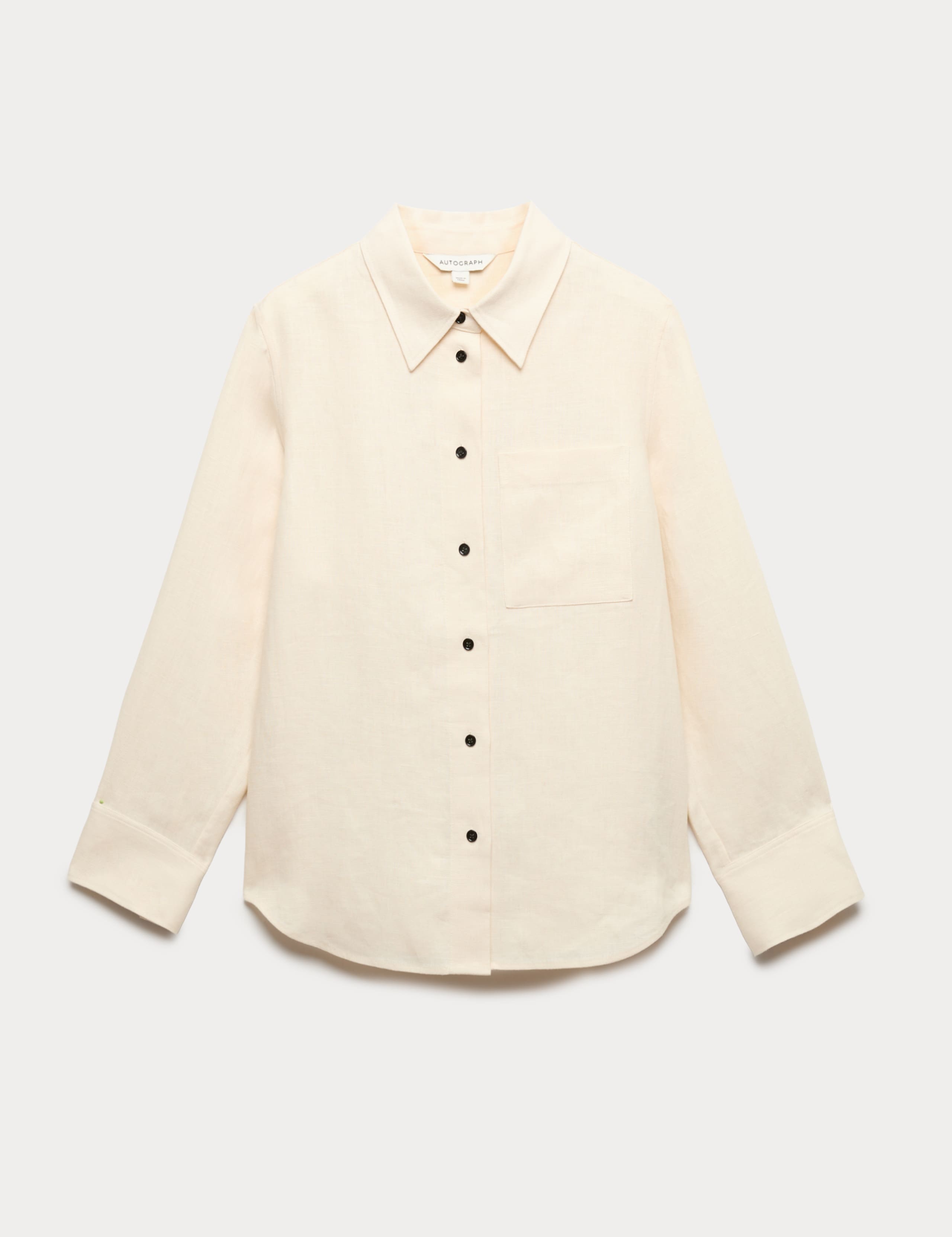 Pure Linen Contrast Button Shirt 2 of 7