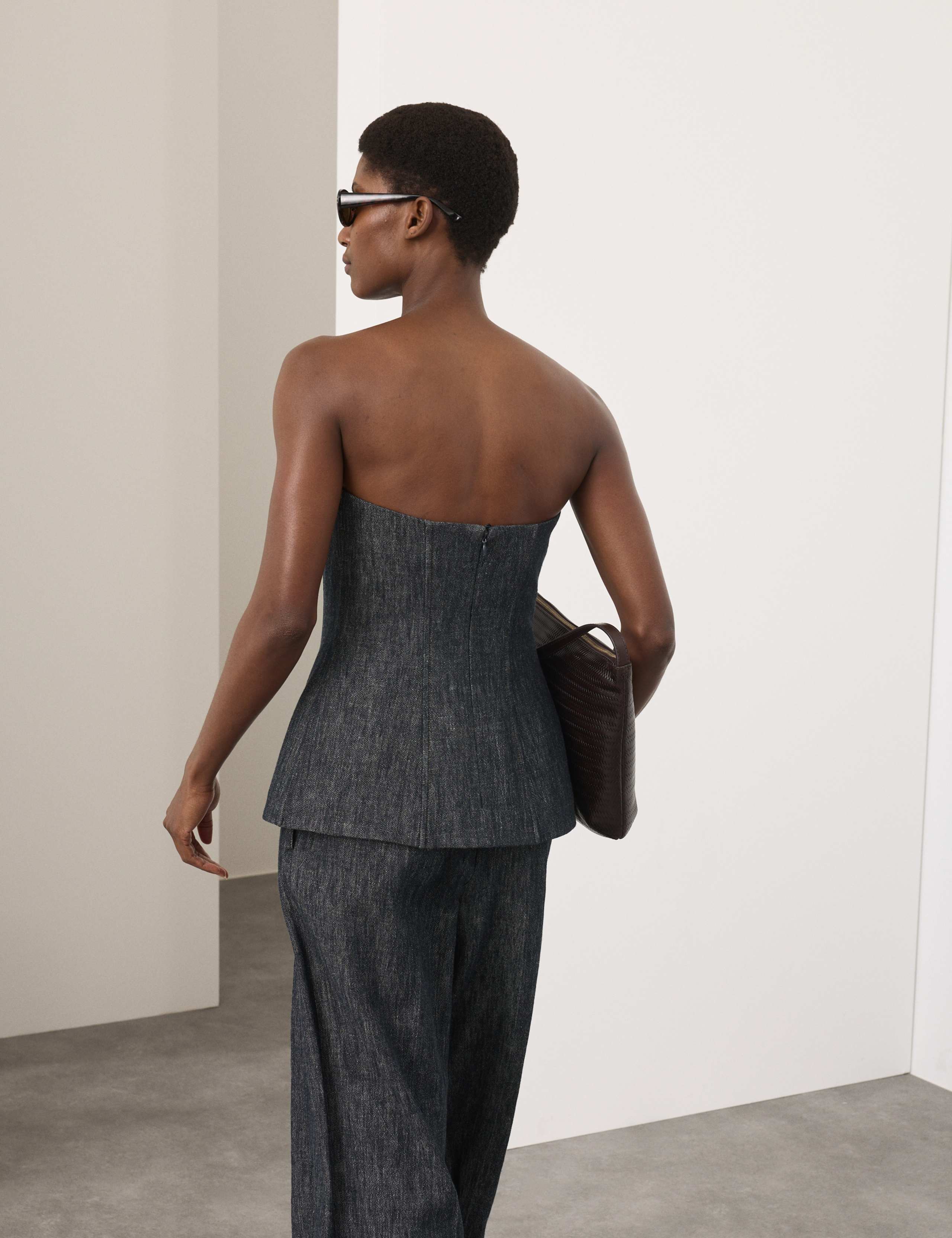 Linen Rich Fitted Bandeau Top 4 of 5