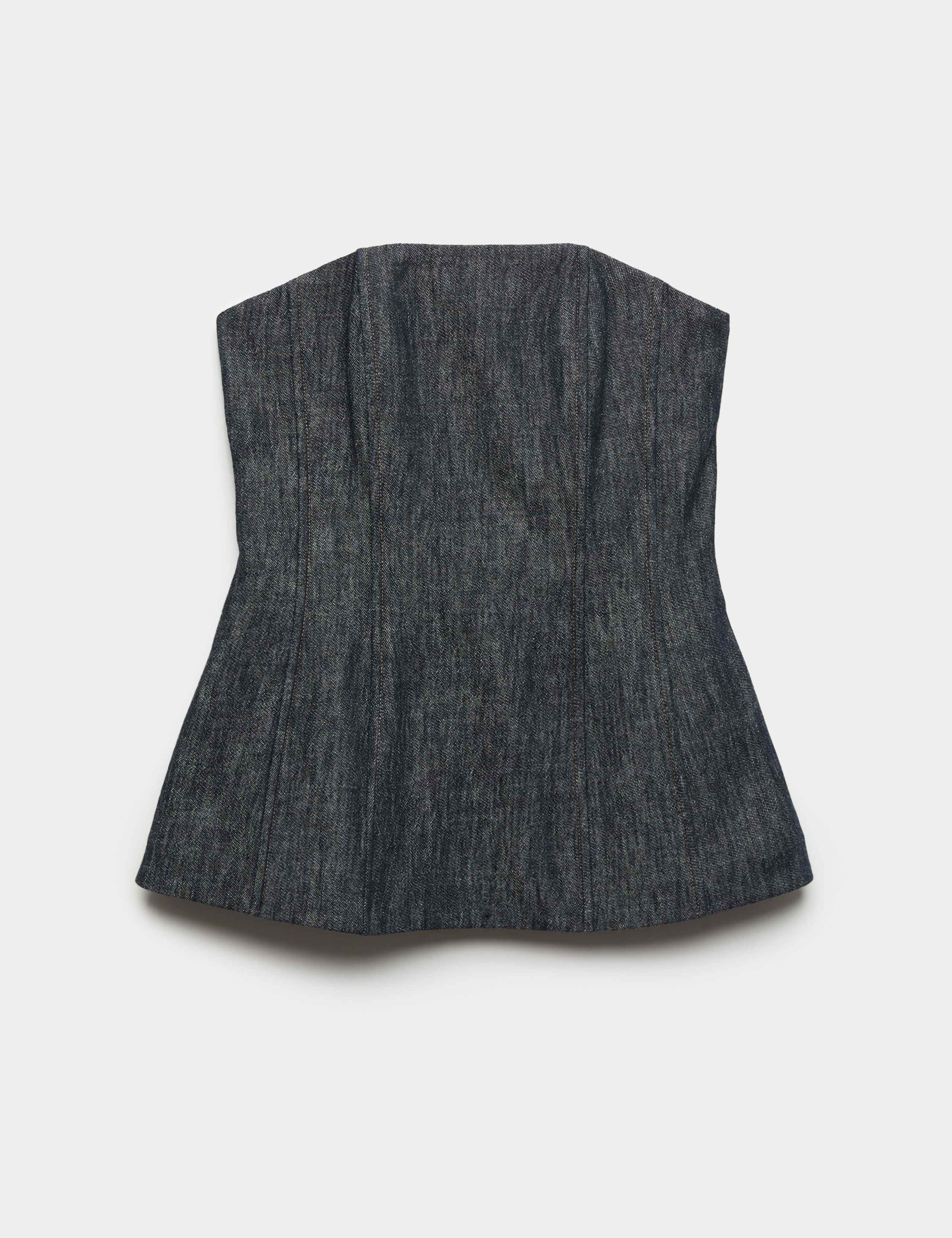 Linen Rich Fitted Bandeau Top 2 of 5