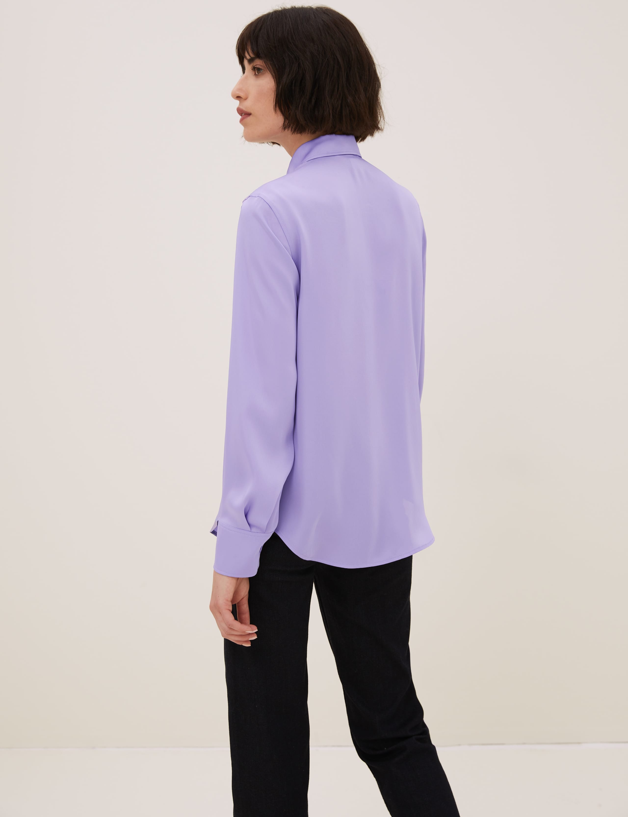 Satin Collared Long Sleeve Shirt 4 of 5
