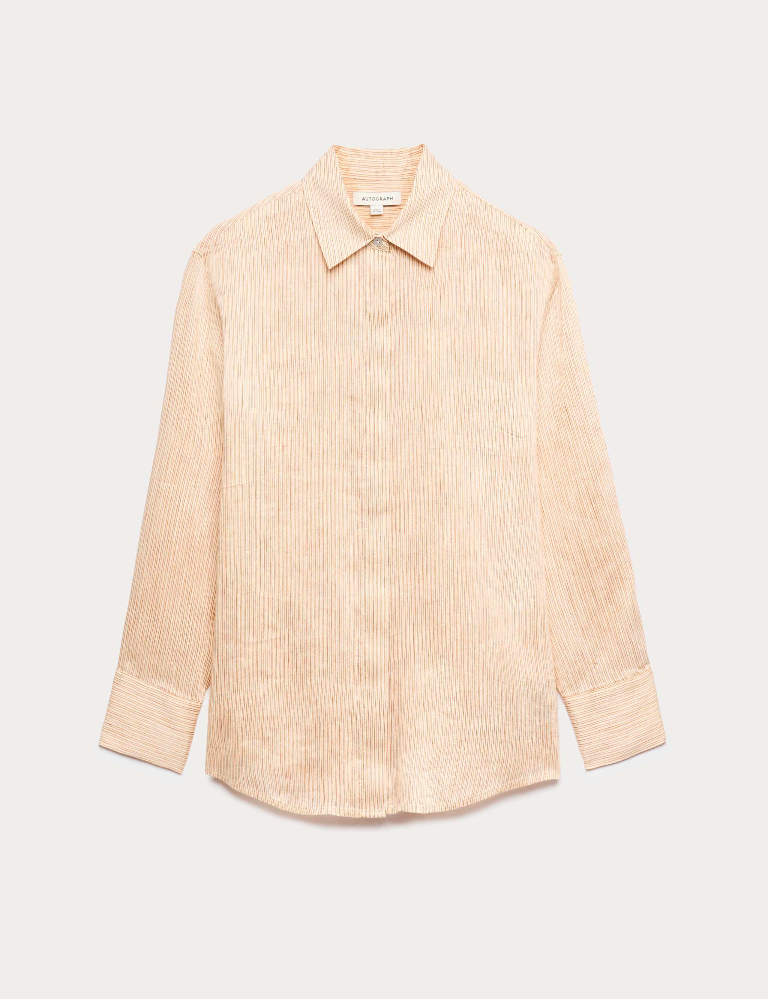 Flax Linen Rich Striped Shirt with Silk 2 of 7