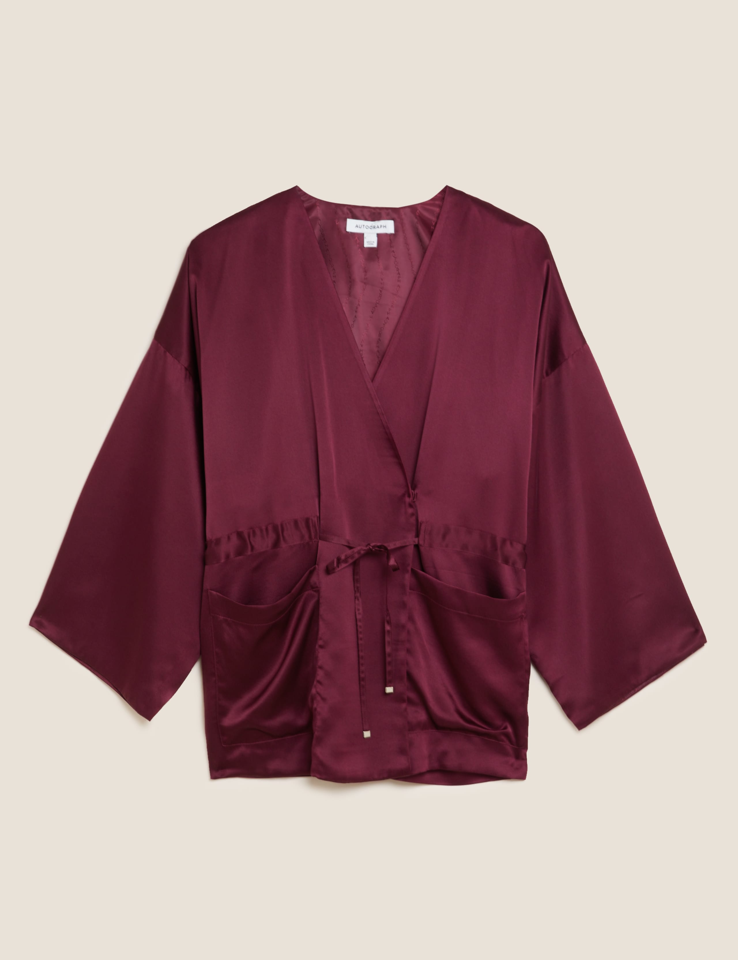 Pure Silk V-Neck 3/4 Sleeve Kimono Blouse 2 of 6