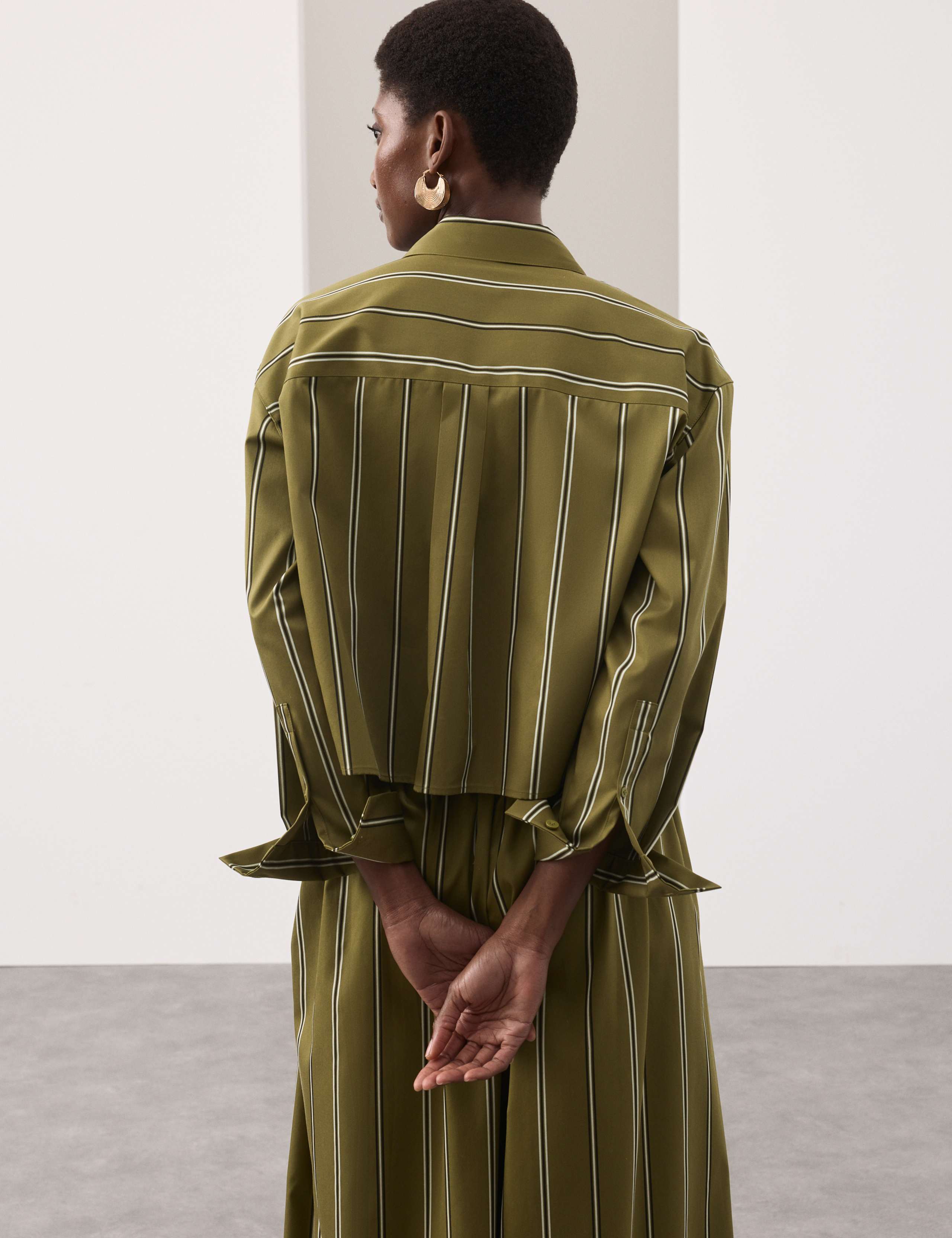 Pure Cotton Striped Cropped Shirt 4 of 7