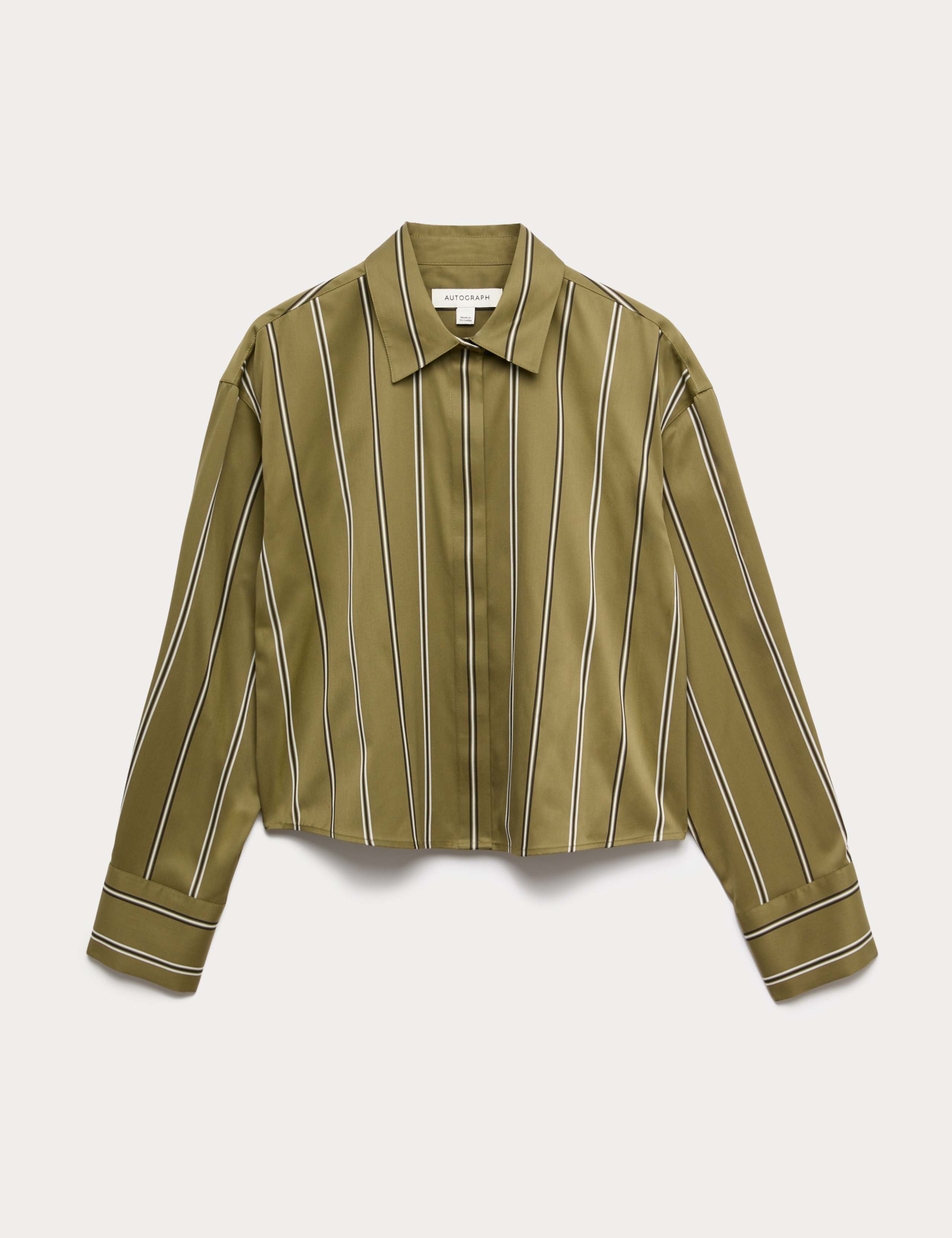 Pure Cotton Striped Cropped Shirt 2 of 7
