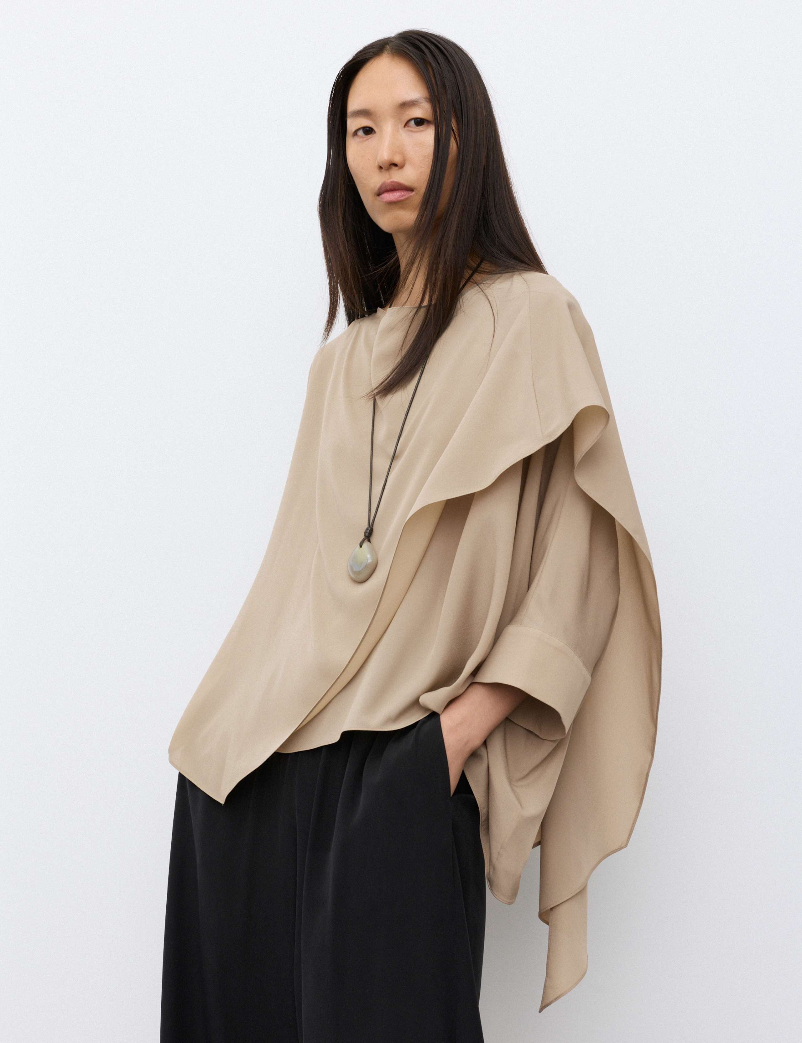Draped Asymmetric Blouse 1 of 6
