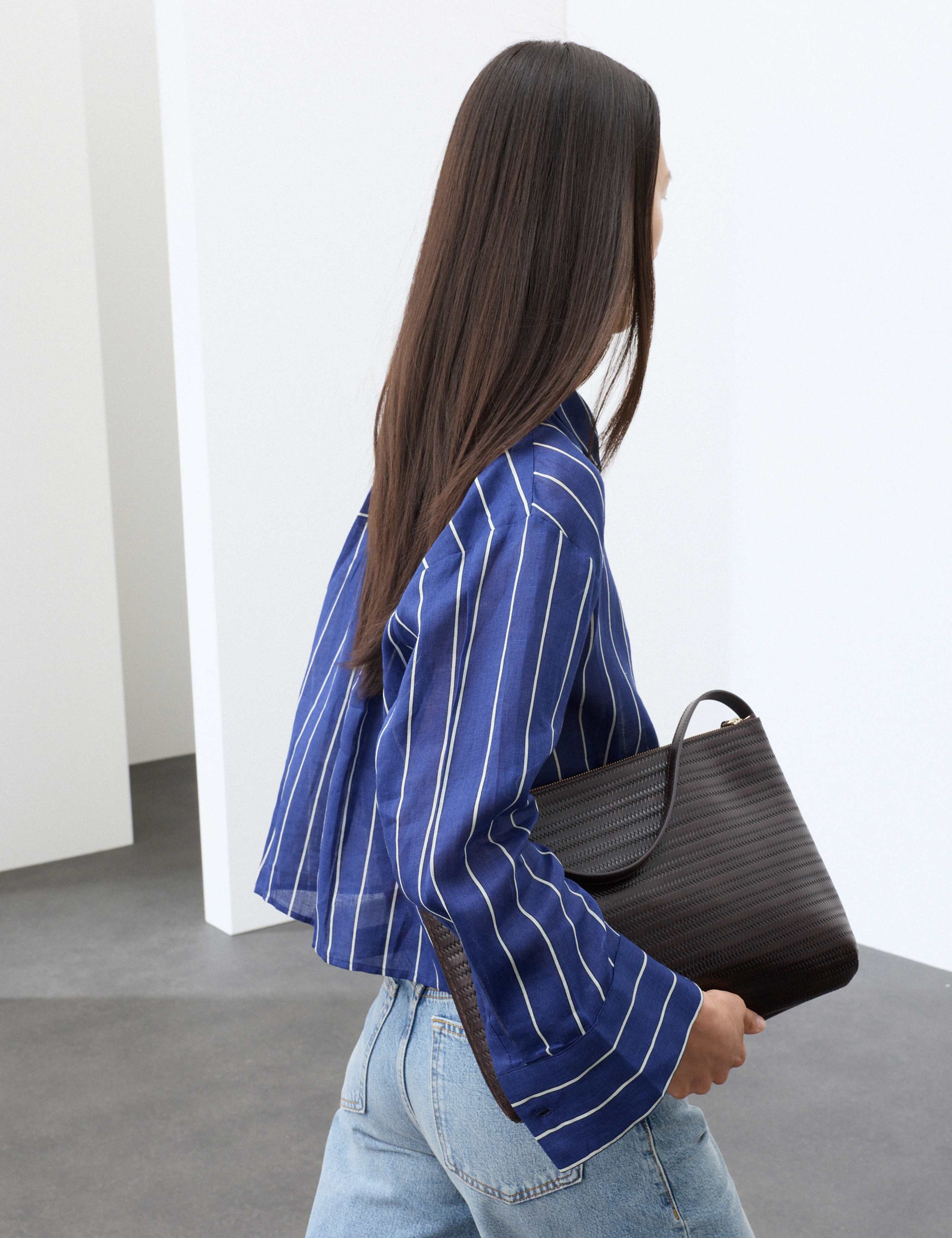Pure Ramie Striped Collared Shirt 3 of 6