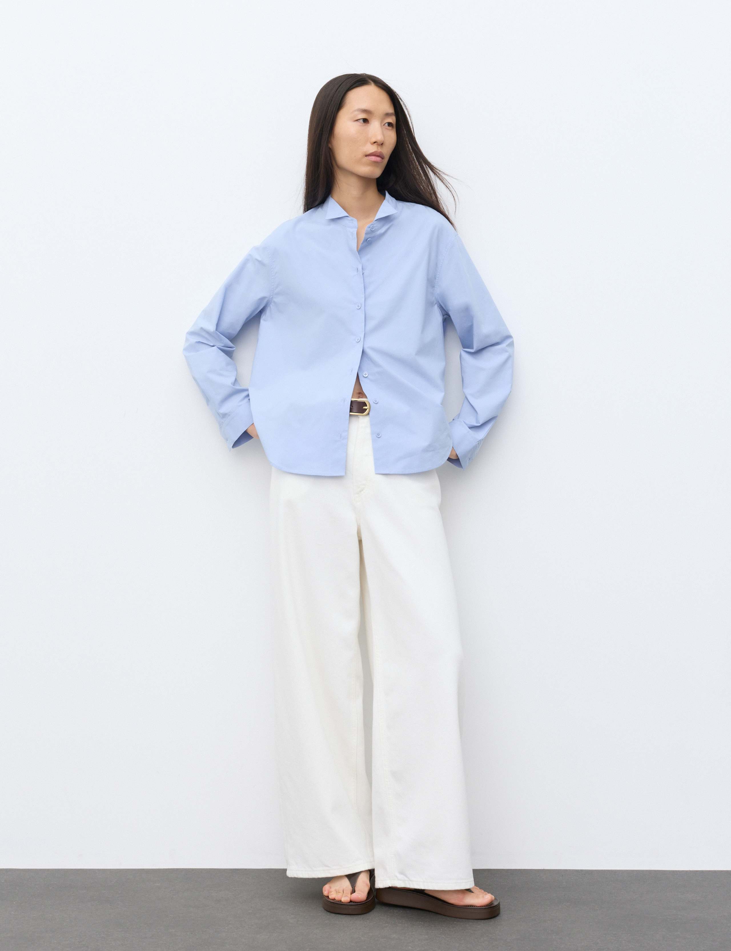 Pure Cotton Butterfly Collar Shirt 1 of 6