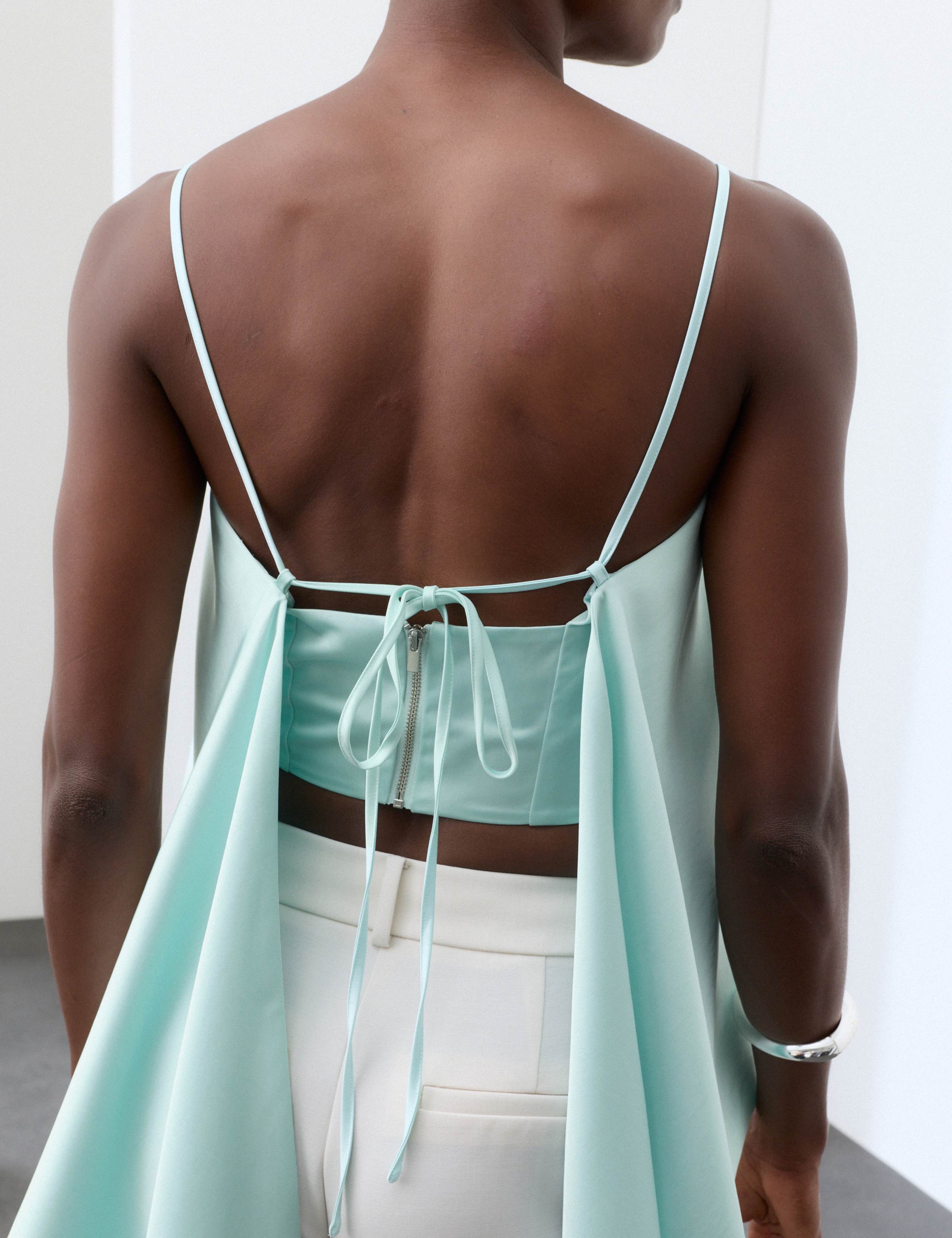 Lyocell Rich Waterfall Draped Cami Top 5 of 7