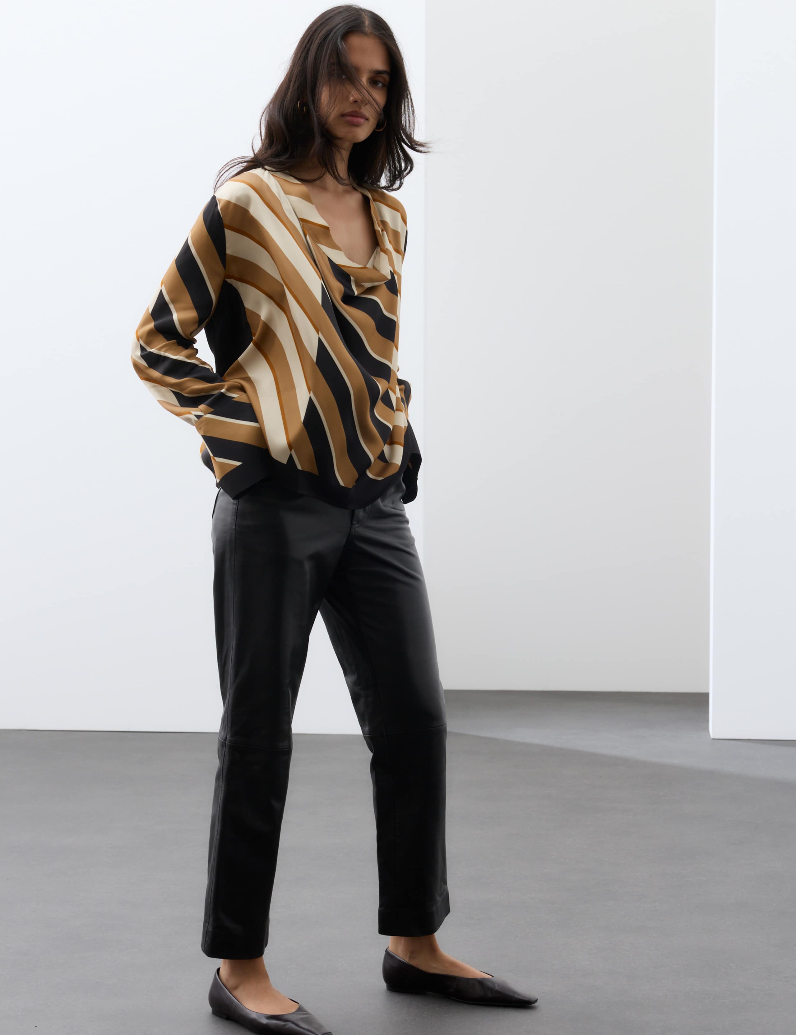 Striped Cowl Neck Blouse 7 of 7