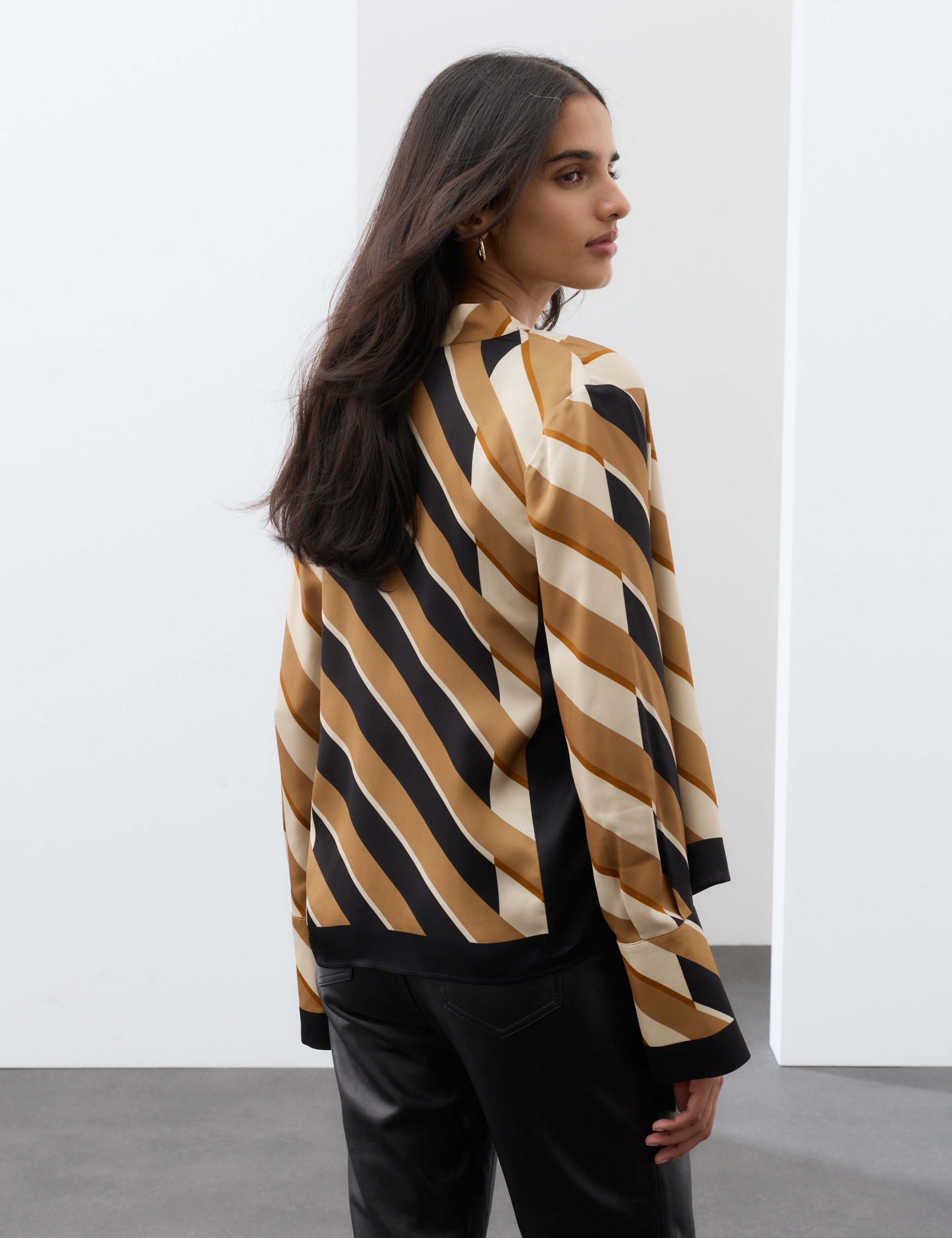Striped Cowl Neck Blouse 3 of 7