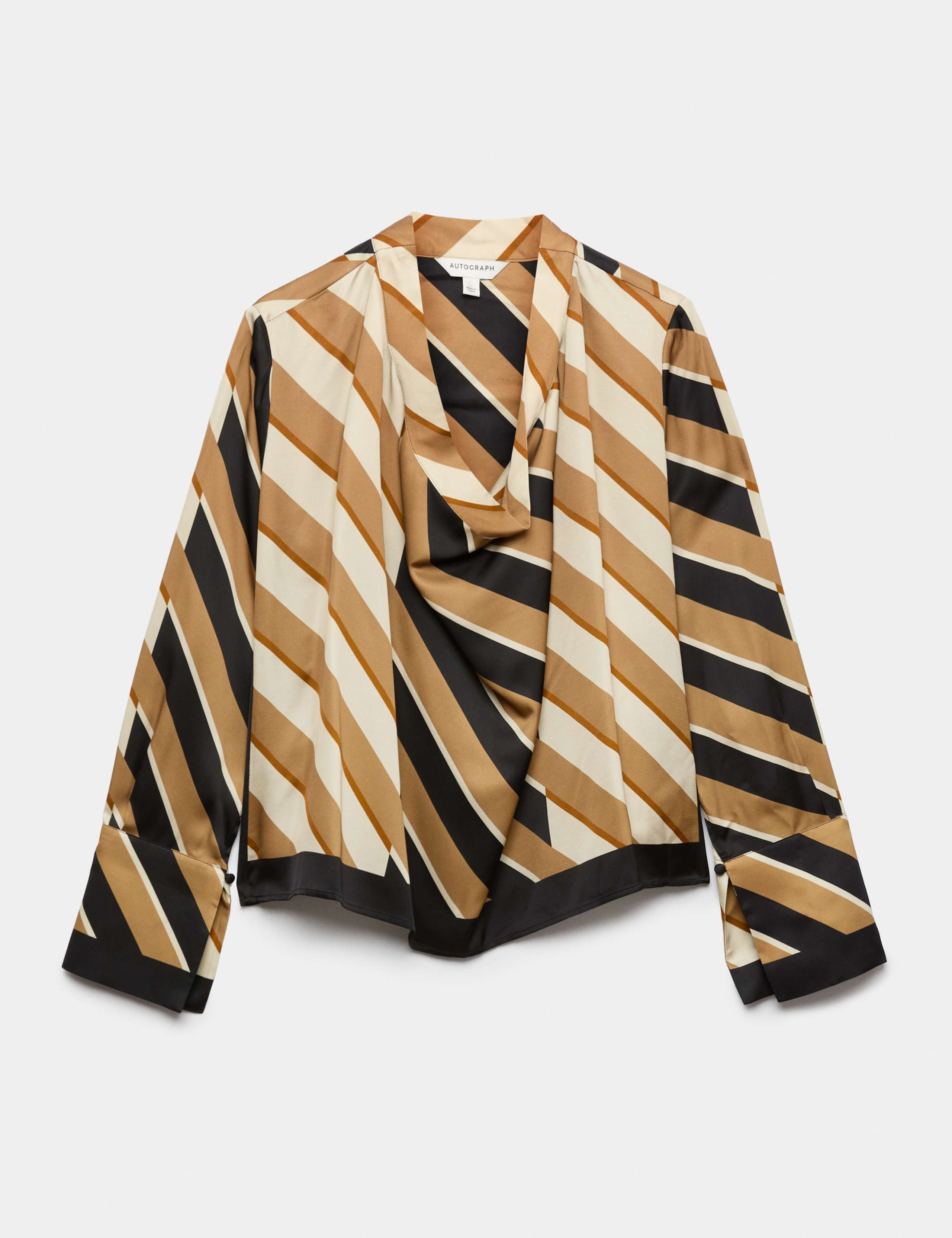 Striped Cowl Neck Blouse 2 of 7