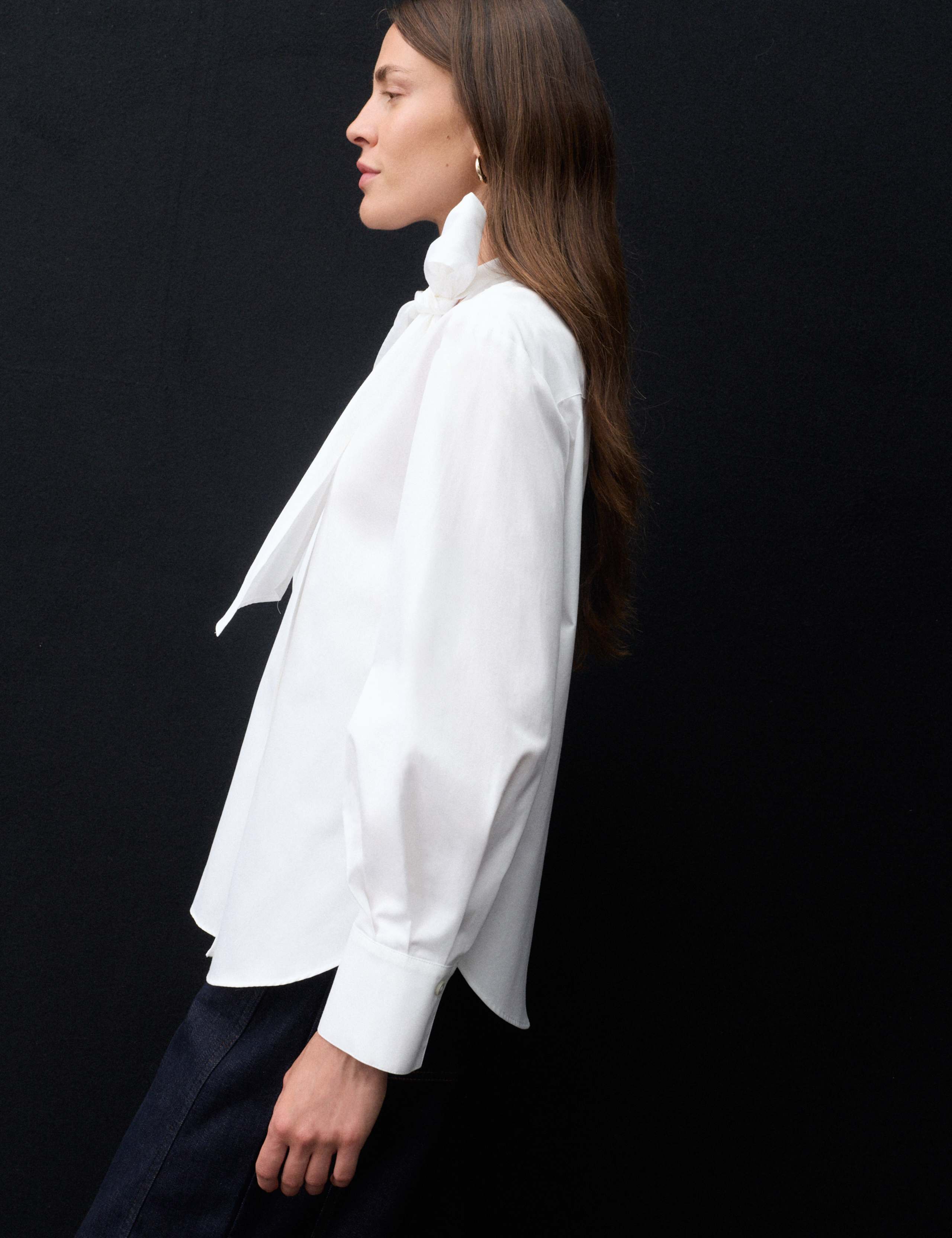 Pure Cotton Tie Neck Shirt 4 of 7