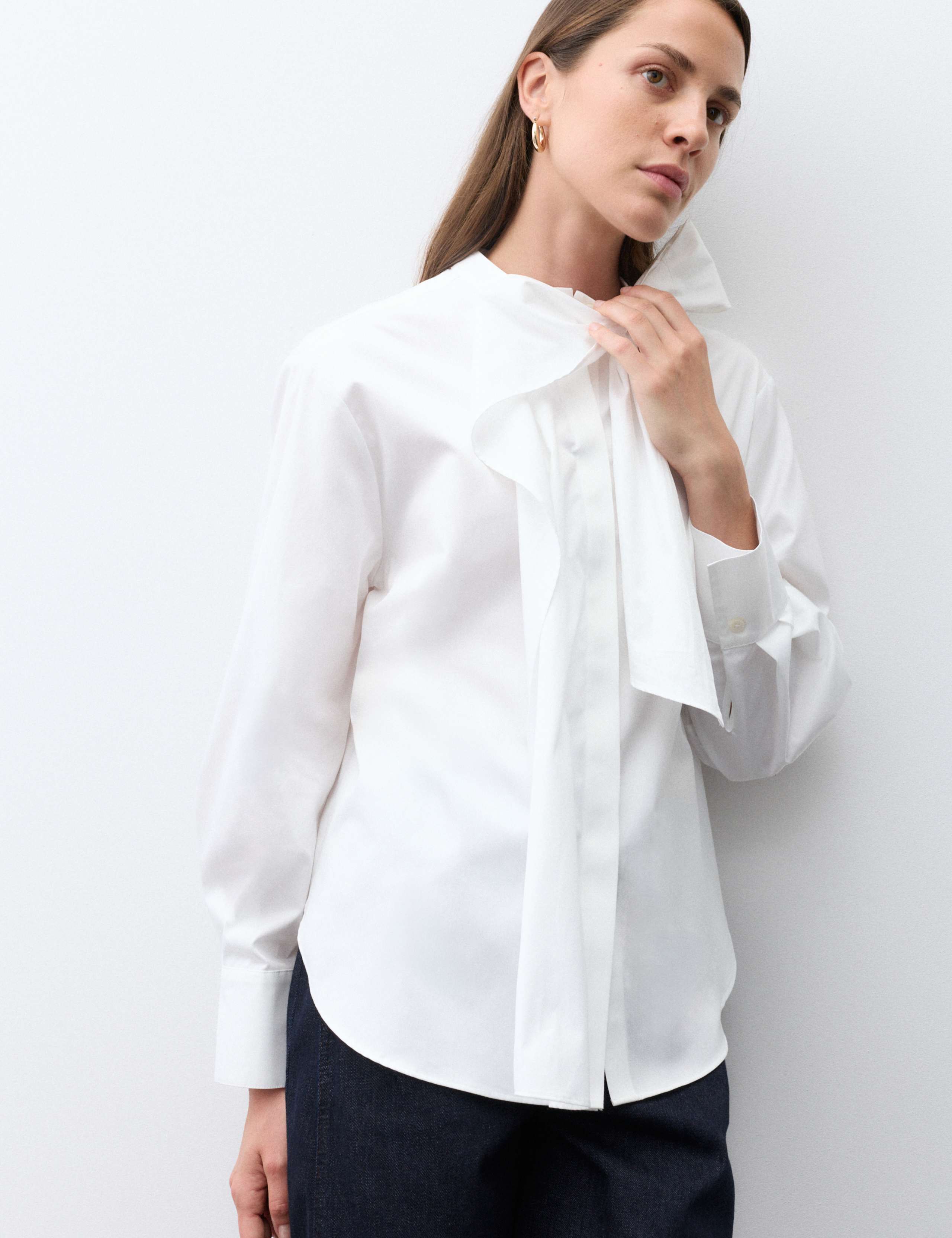 Pure Cotton Tie Neck Shirt 5 of 7