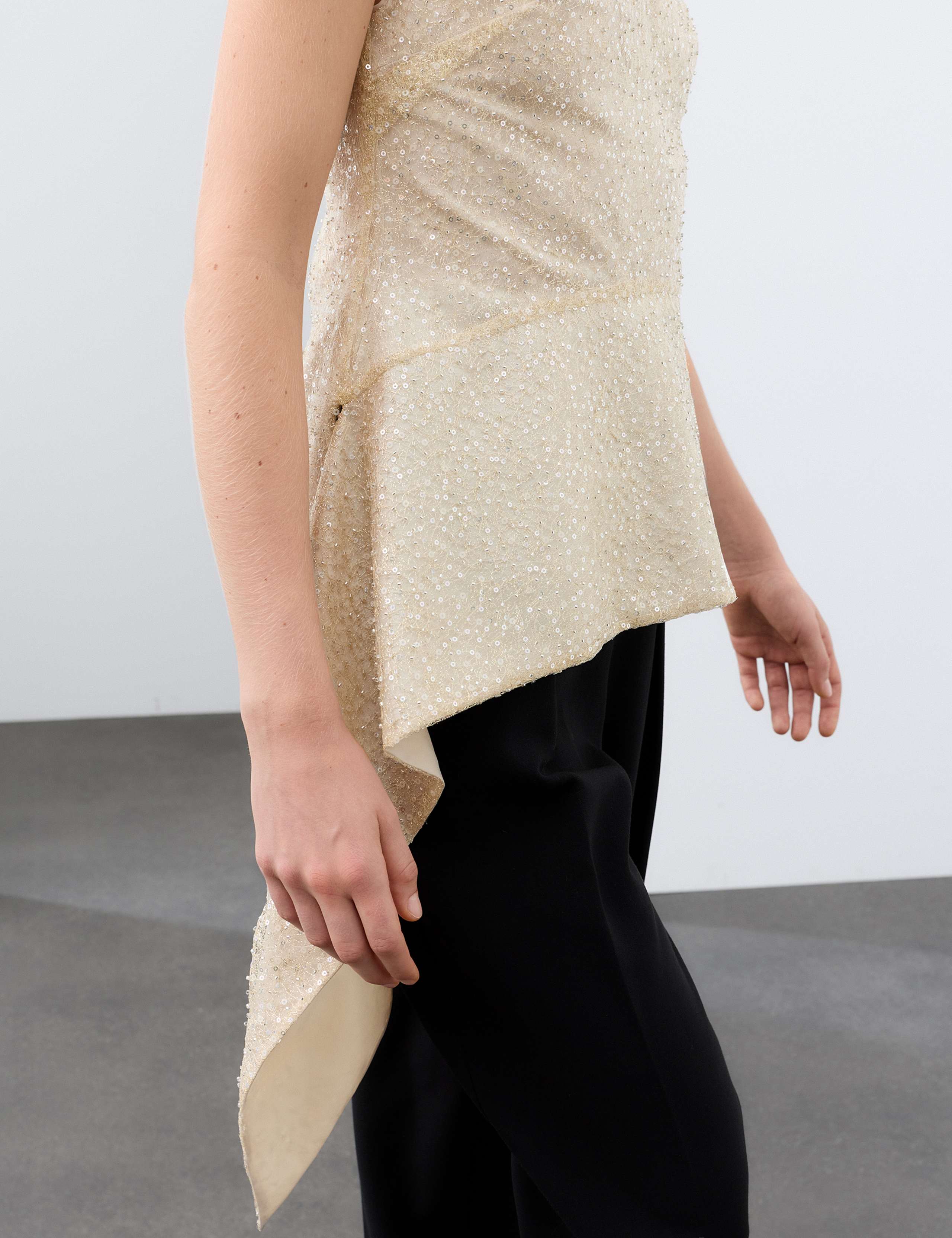 Sequin V Neck Asymmetric Cami Top 7 of 7