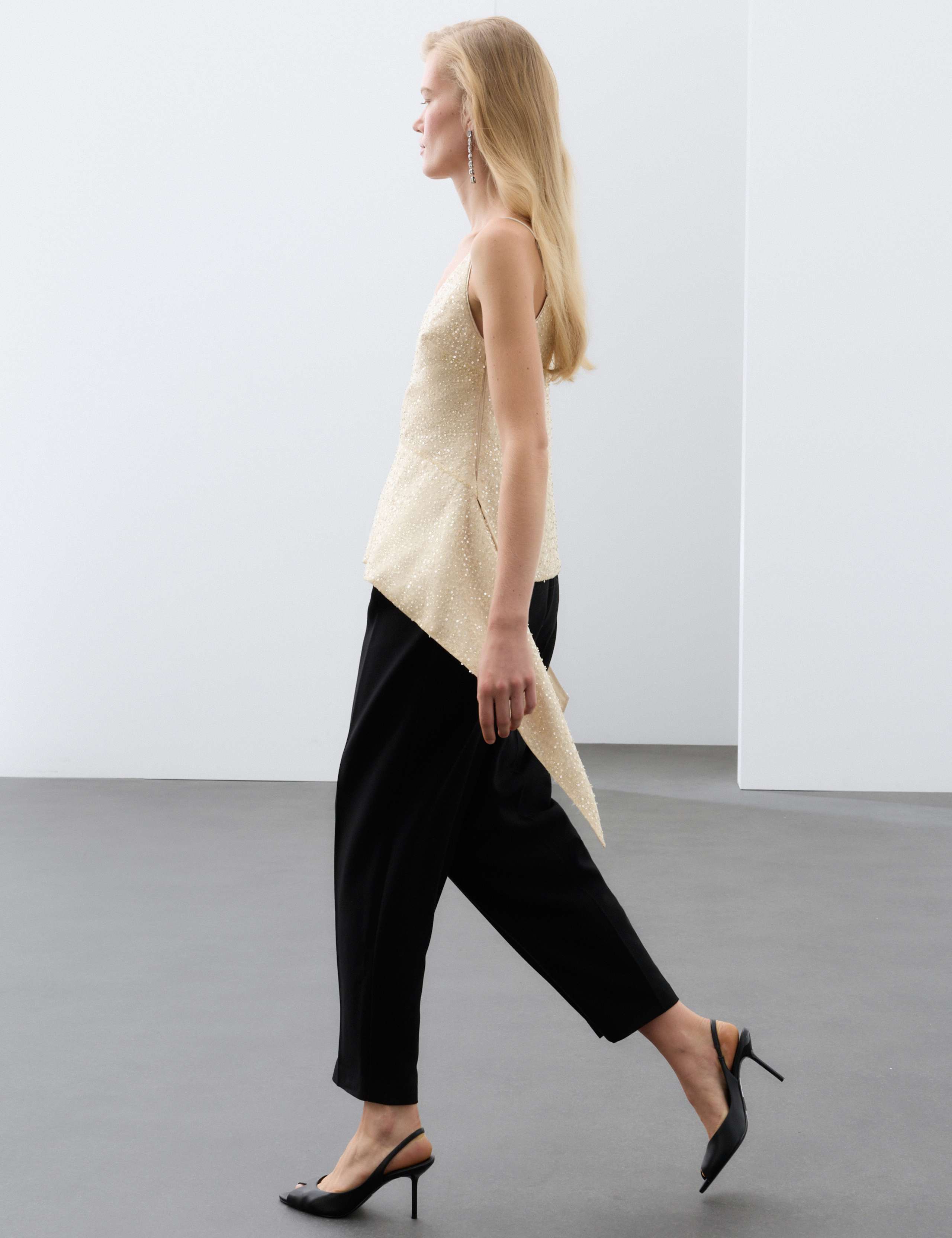 Sequin V Neck Asymmetric Cami Top 4 of 7